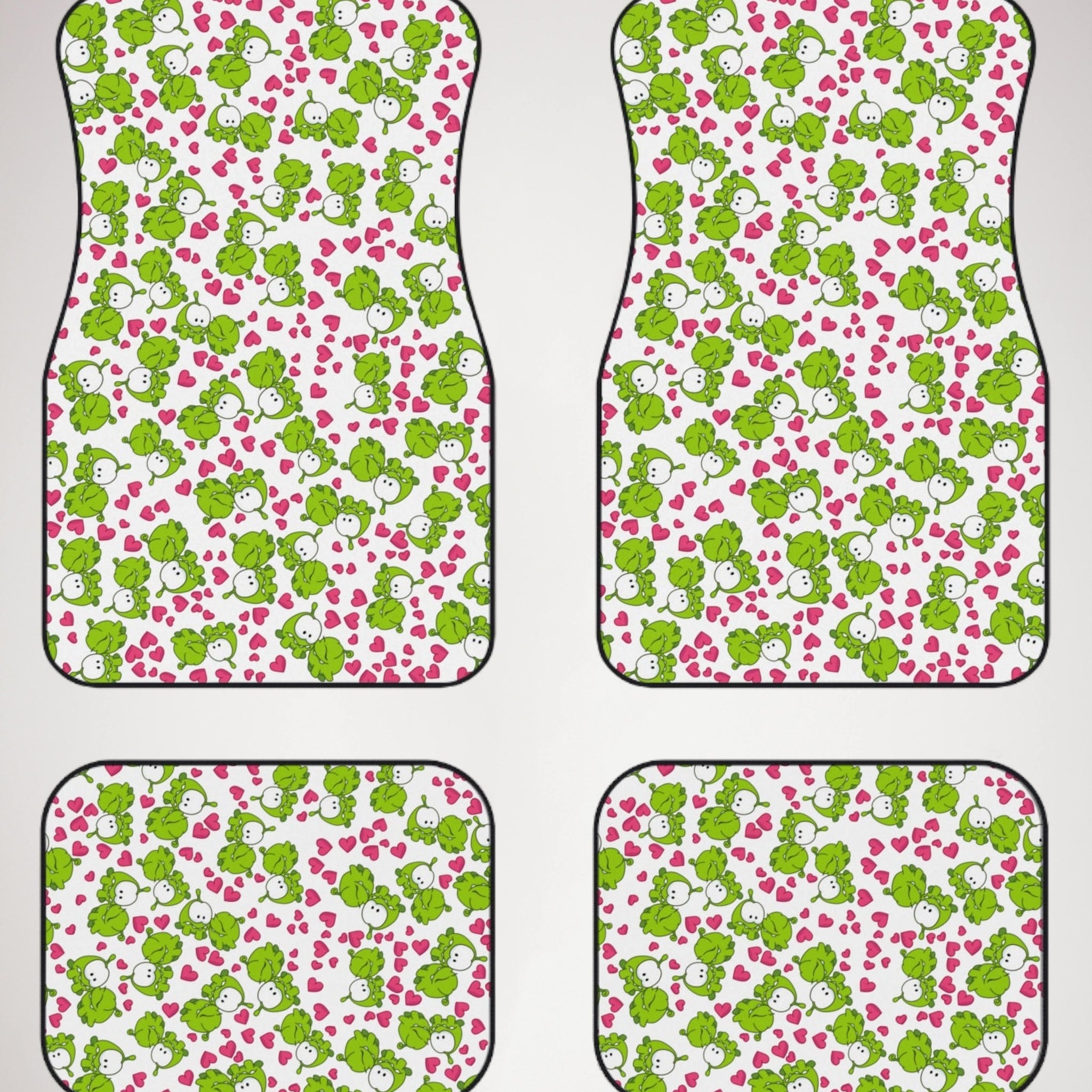 Car mats (set of 4) om nom kiss valentine white