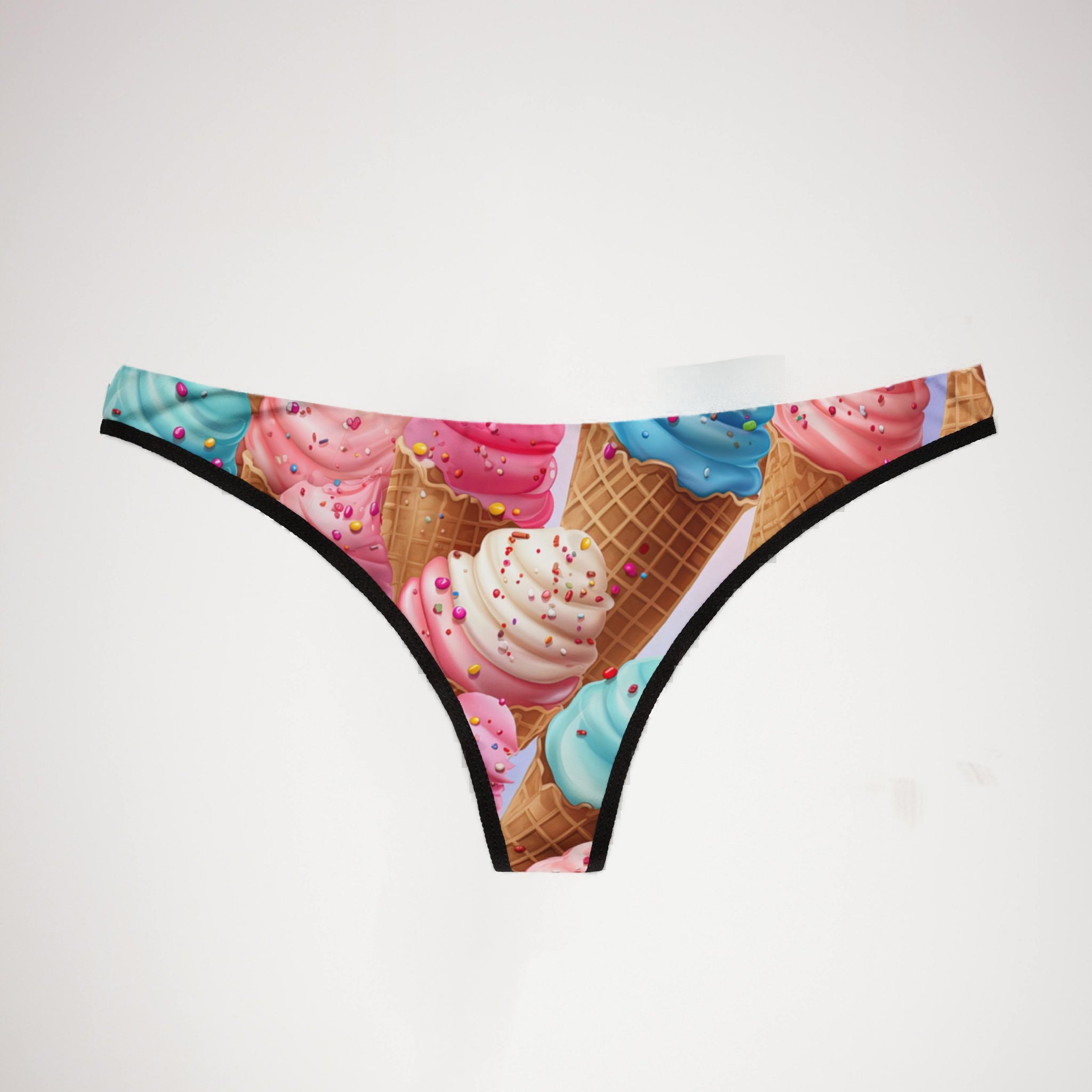 Women's thongs sprinkled ice cream