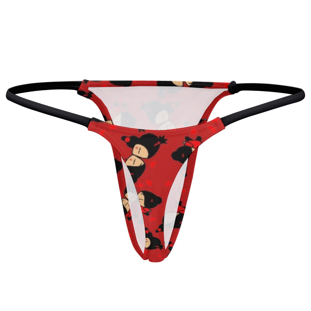 Ladies Sexy Thin Thong pucca valentine kiss red