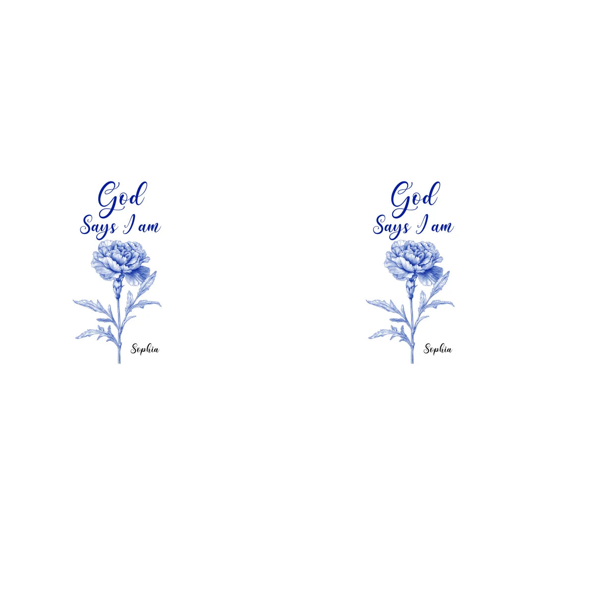 Personalized god says i am name letter in bible birth flower toile de jouy style personalized tumbler cup sgt080802dotl