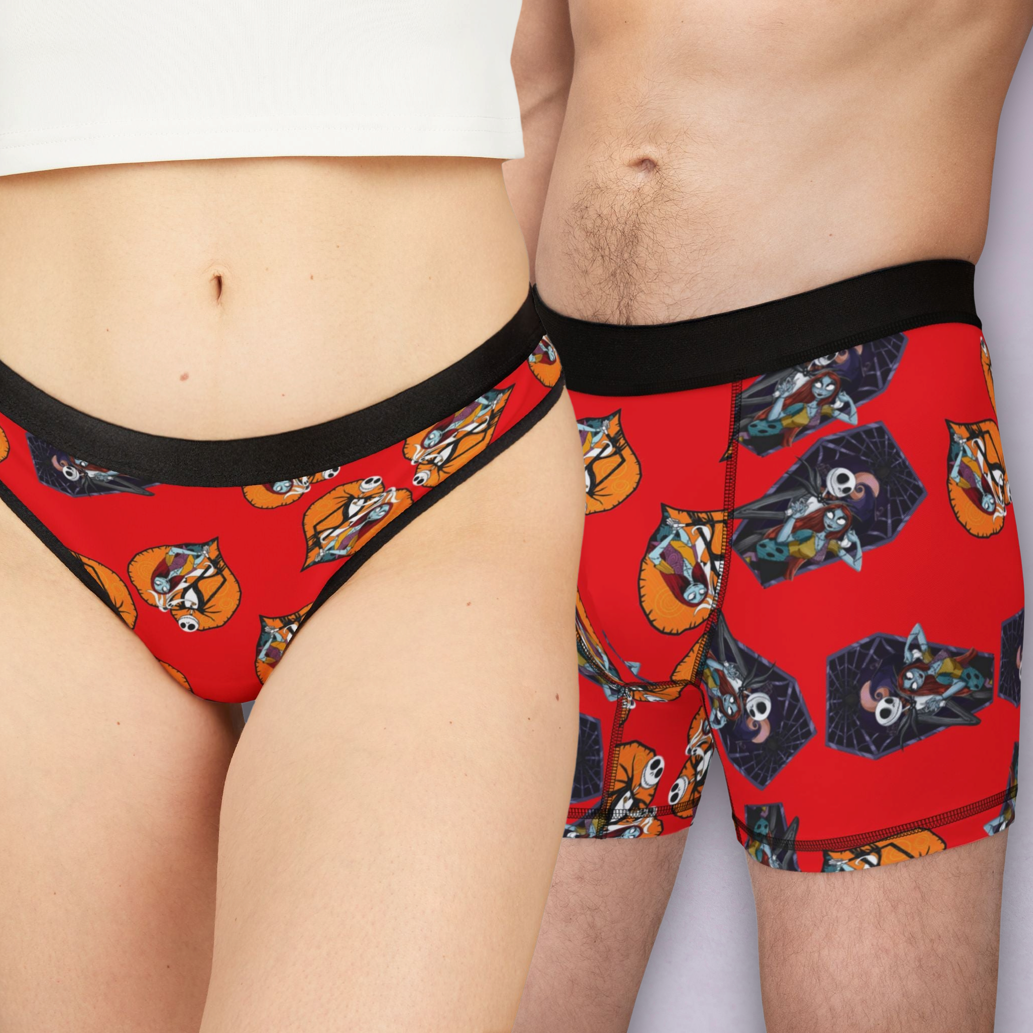 Couples matching  nightmare before christmas jack halloween character underwear set boxer and thong