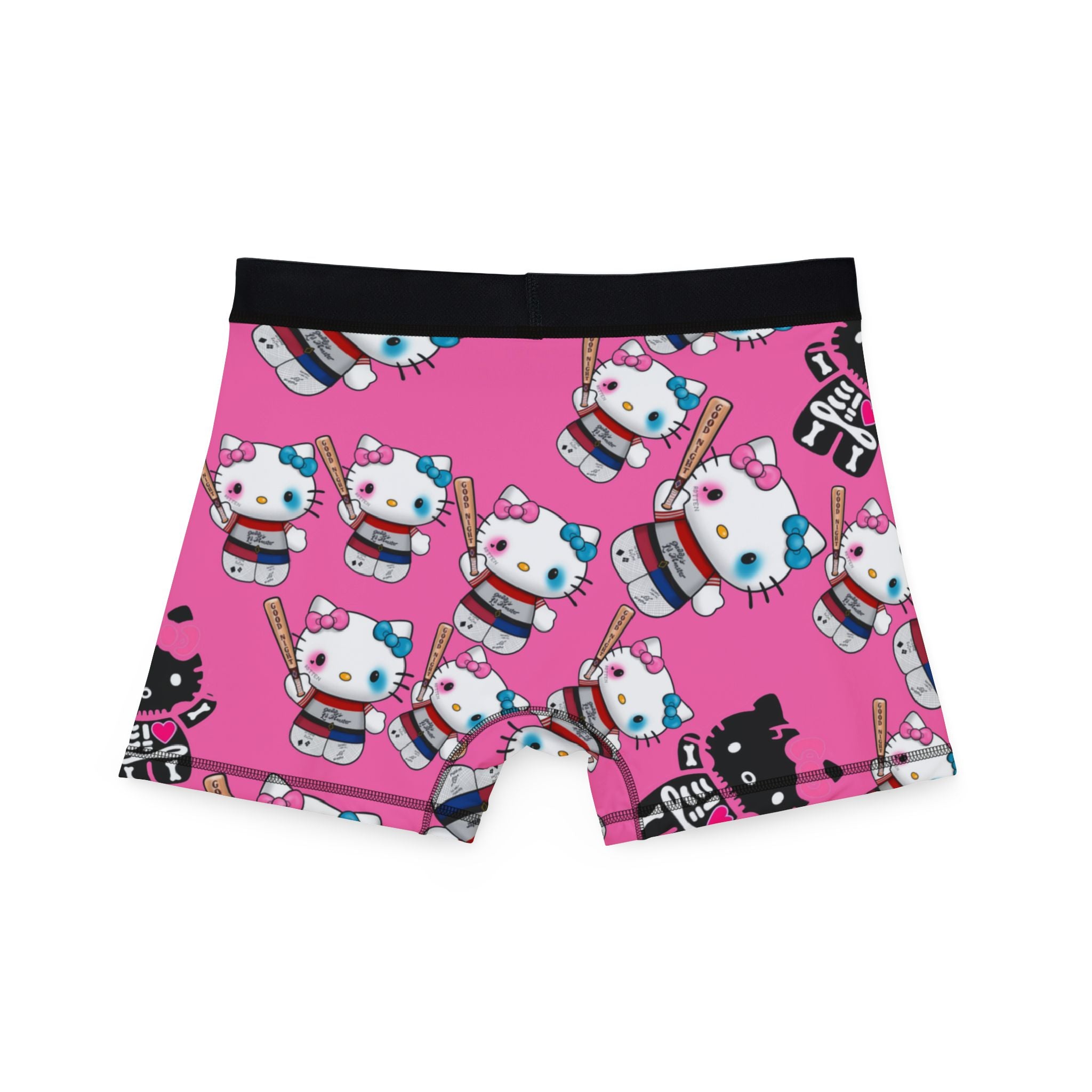 Men's boxers kitty monster Halloween bone pink