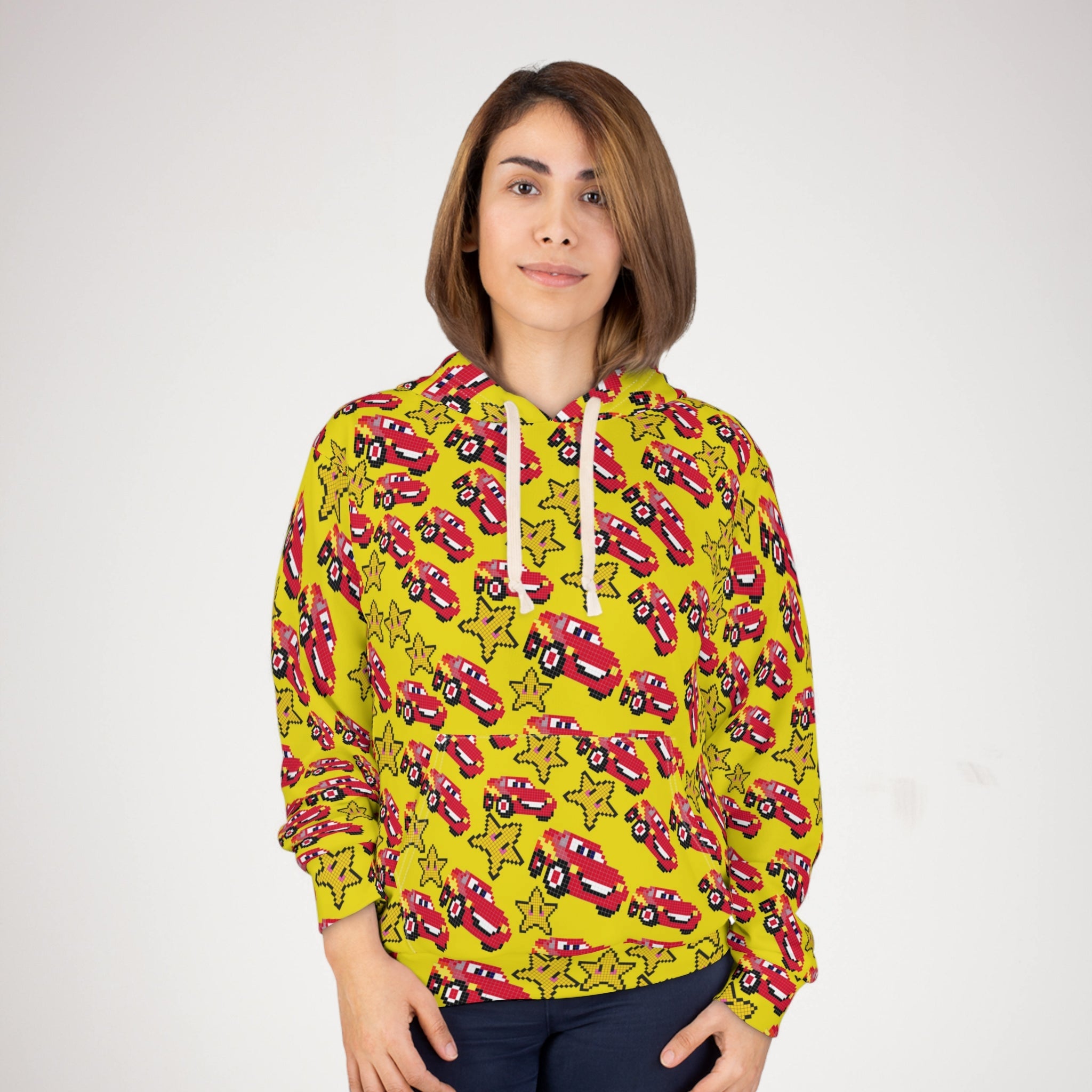 Unisex pullover hoodie mcqueen stars yellow