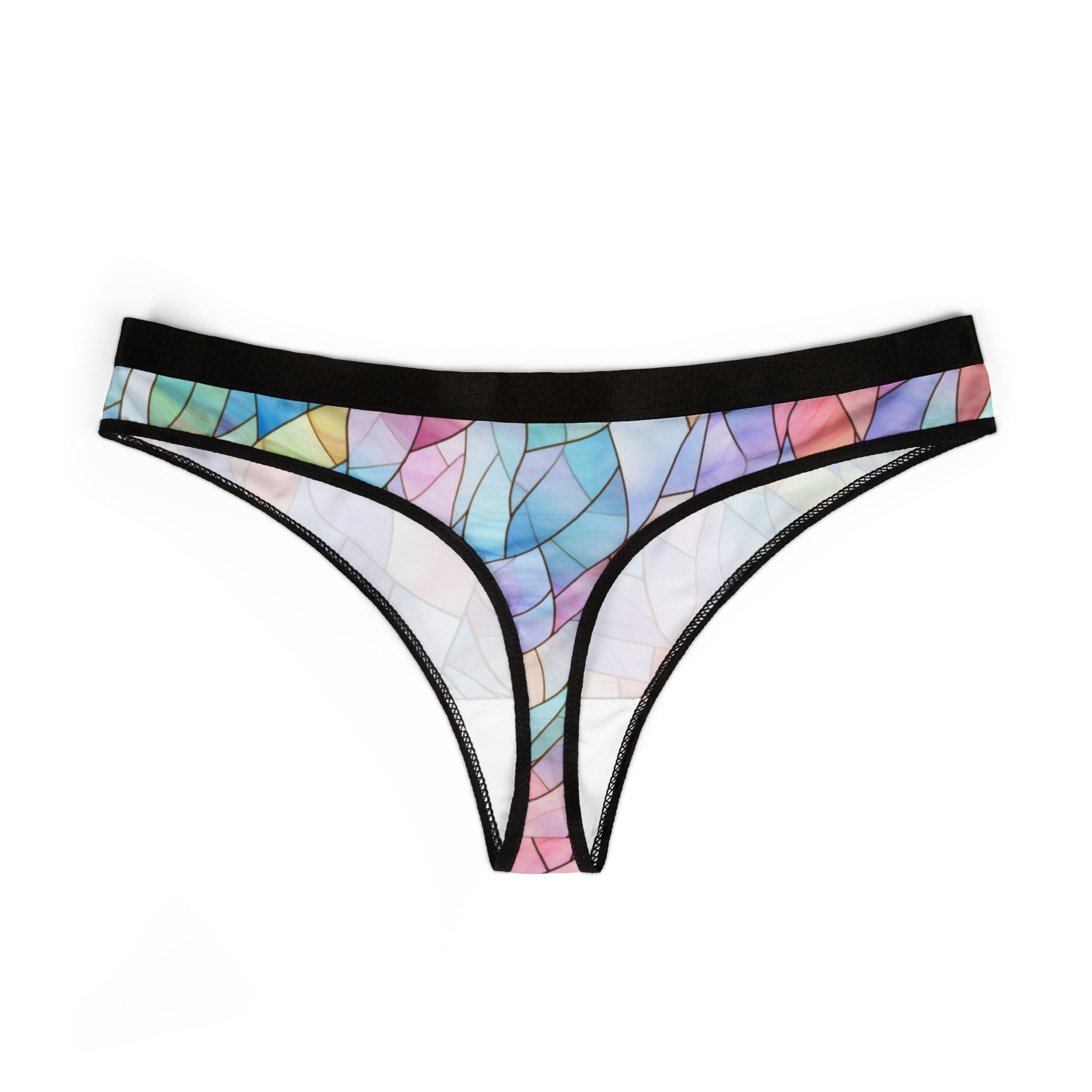 Women's thongs pastel stained glass