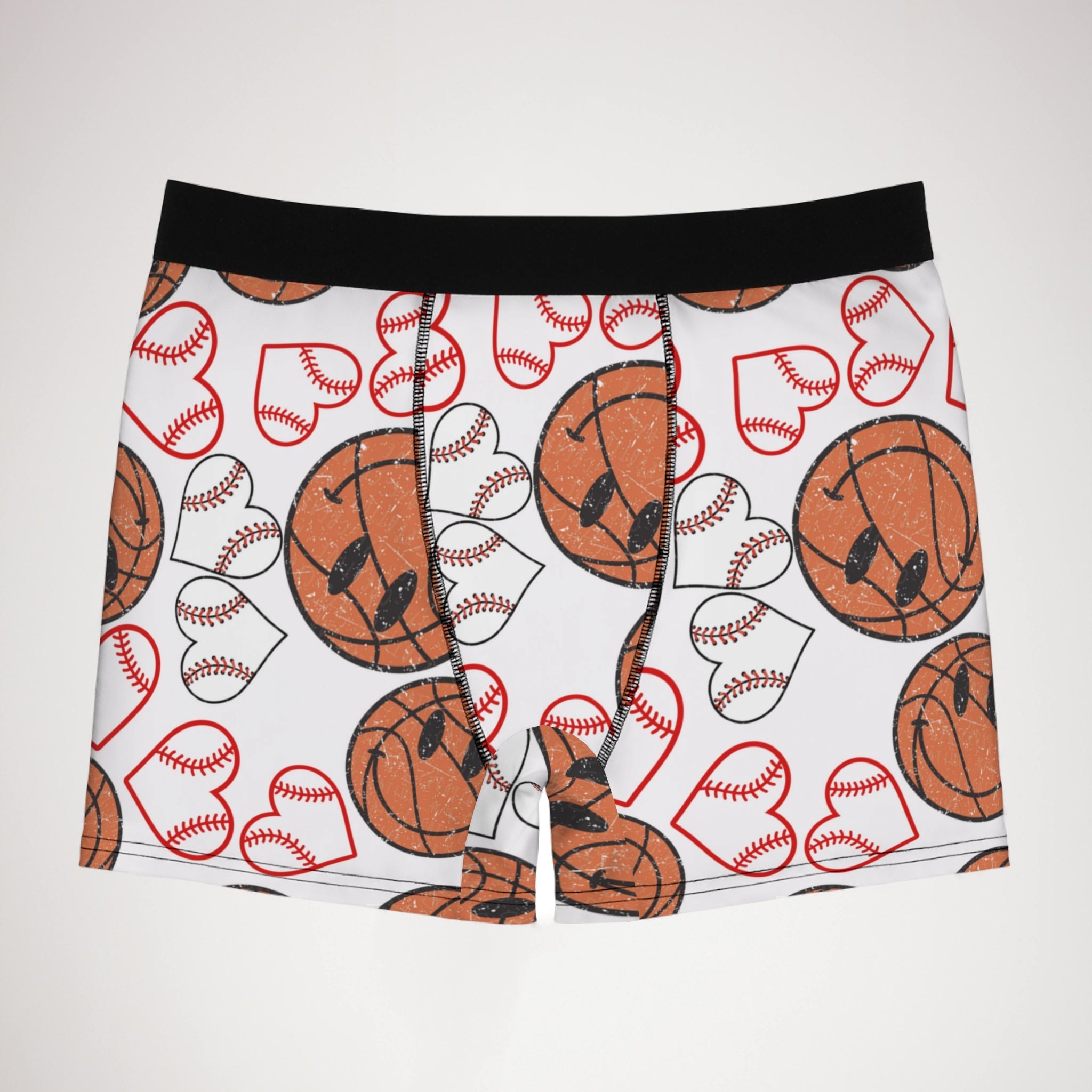 Men's boxer briefs BasketBall hearts valentine white