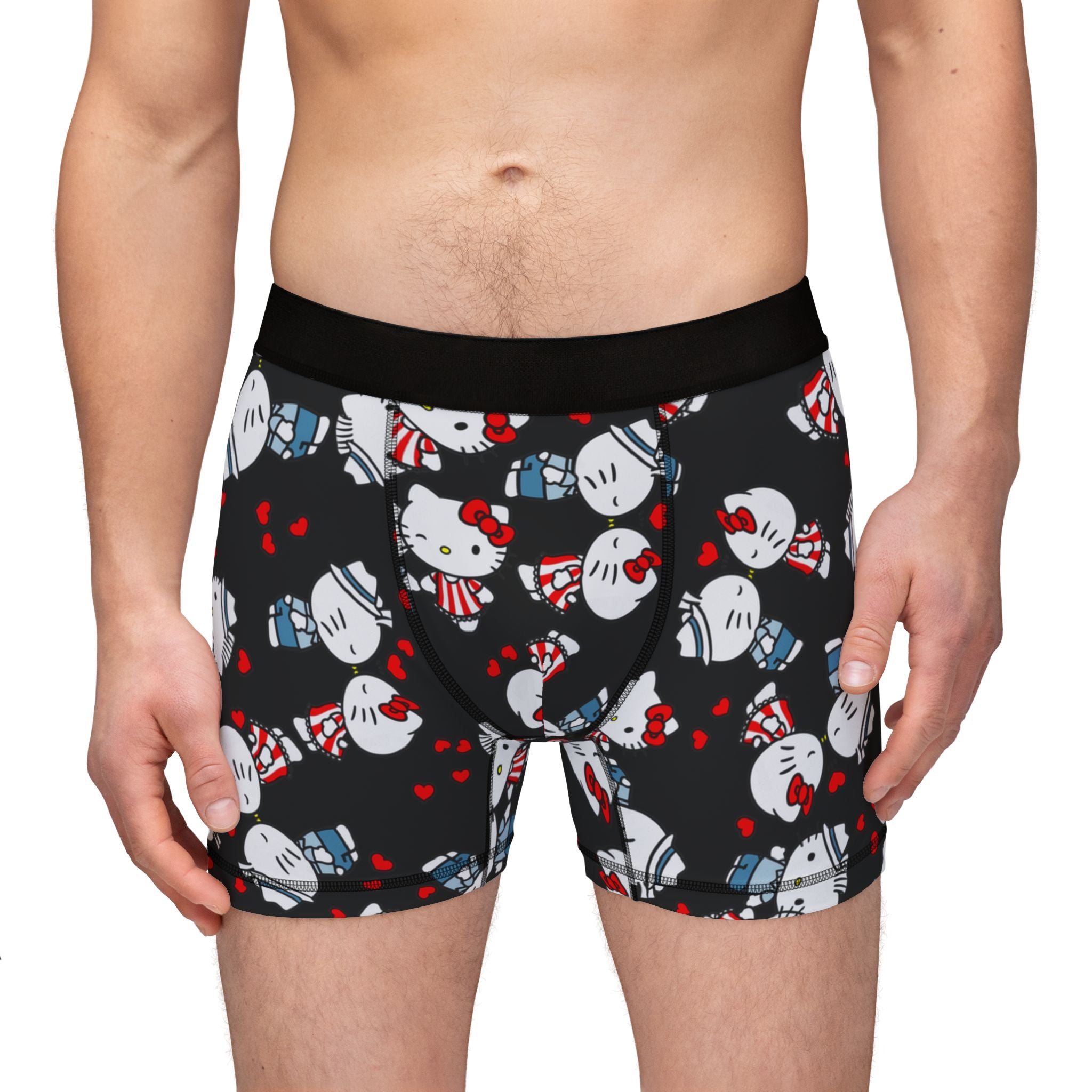 Men's boxers kitty kiss wedding black