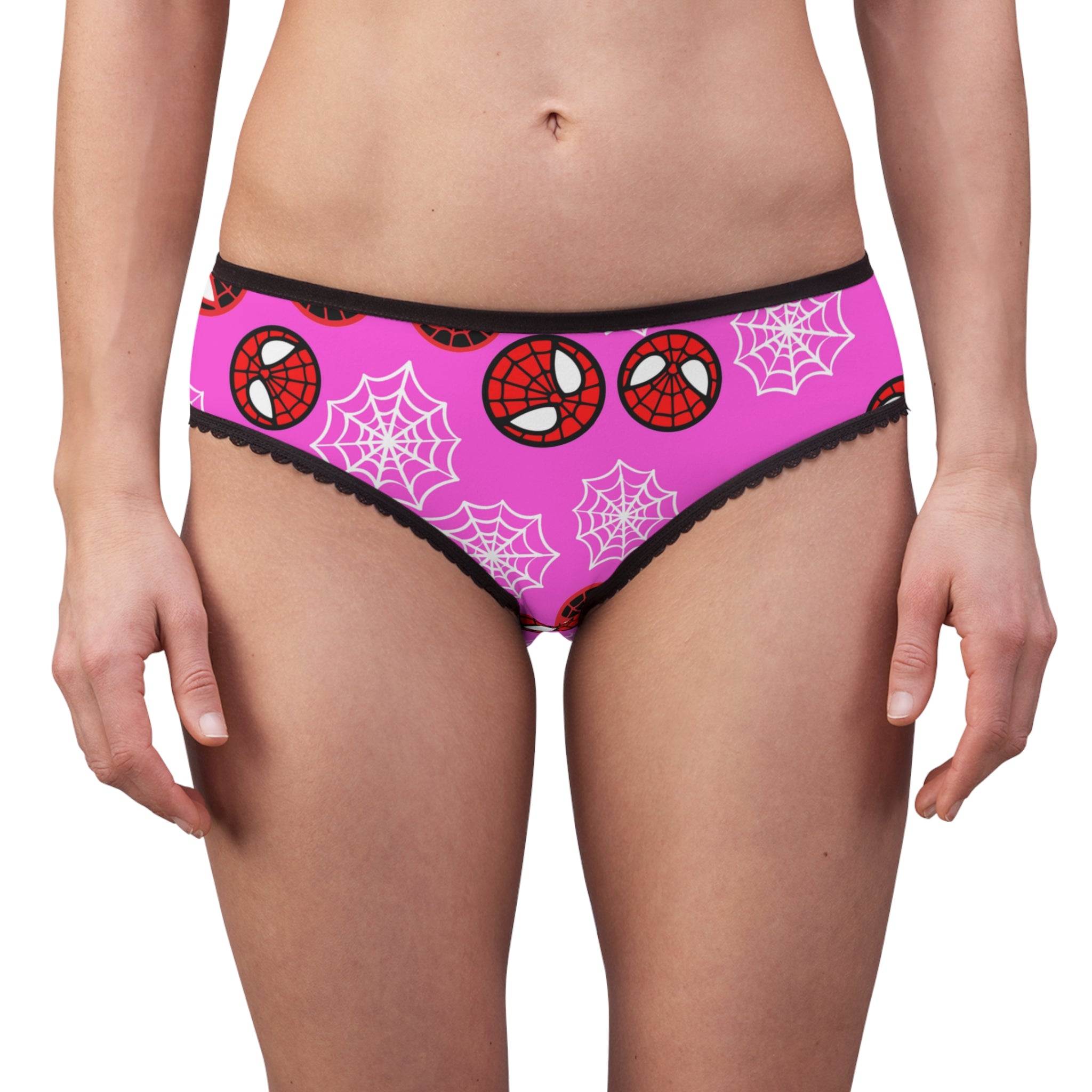 Women's briefs spider circle web pink