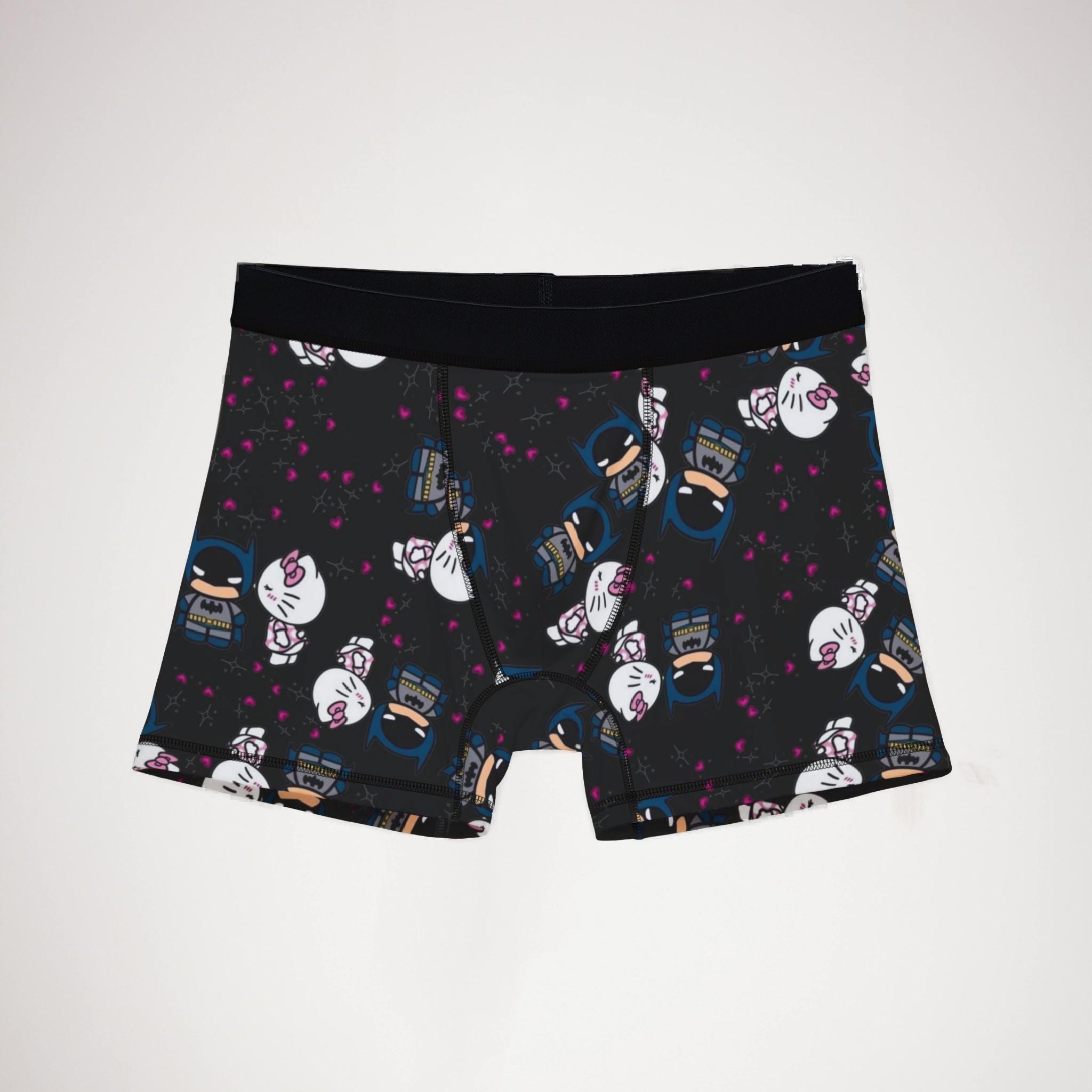 Men's boxers kitty batman valentine kiss black