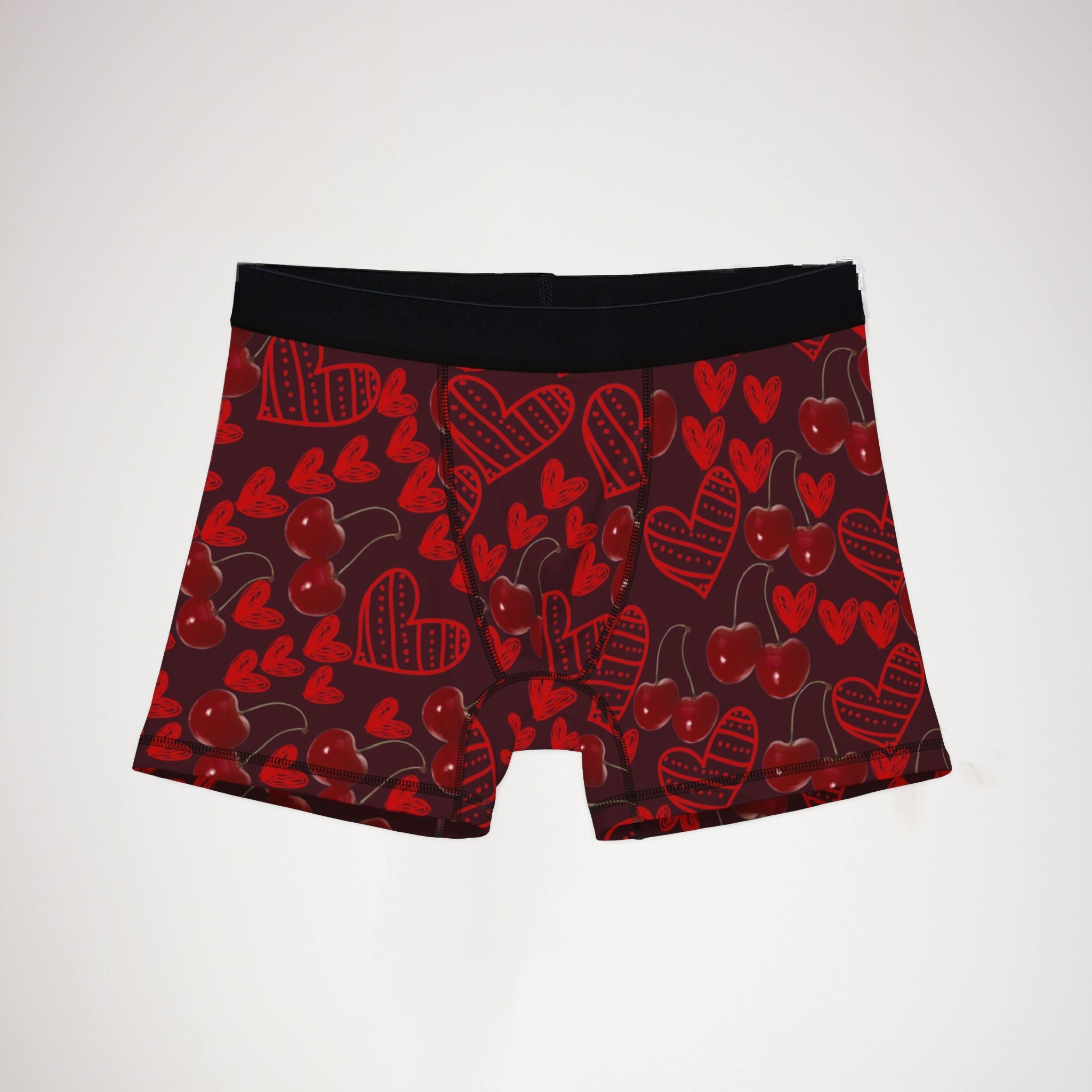 Men's boxers cherry and 2 sweet hearts red