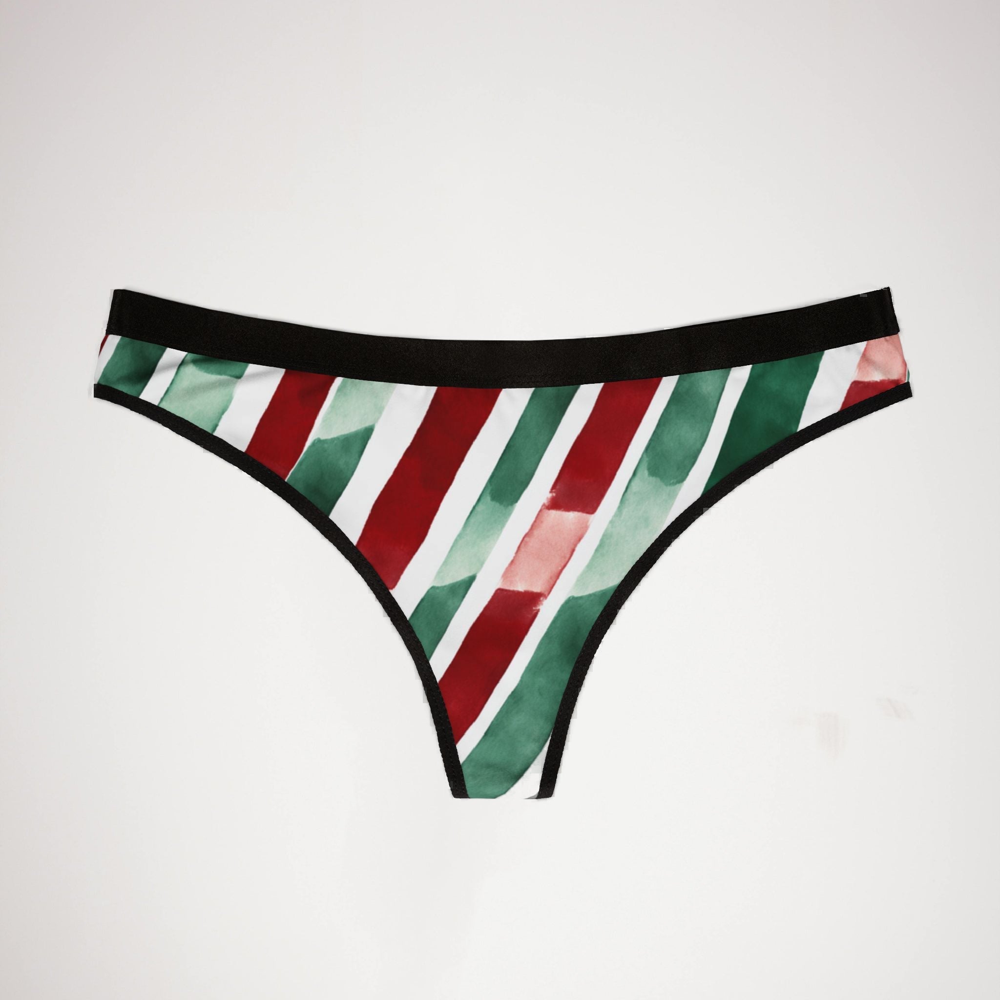 Women's thongs watercolor christmas one