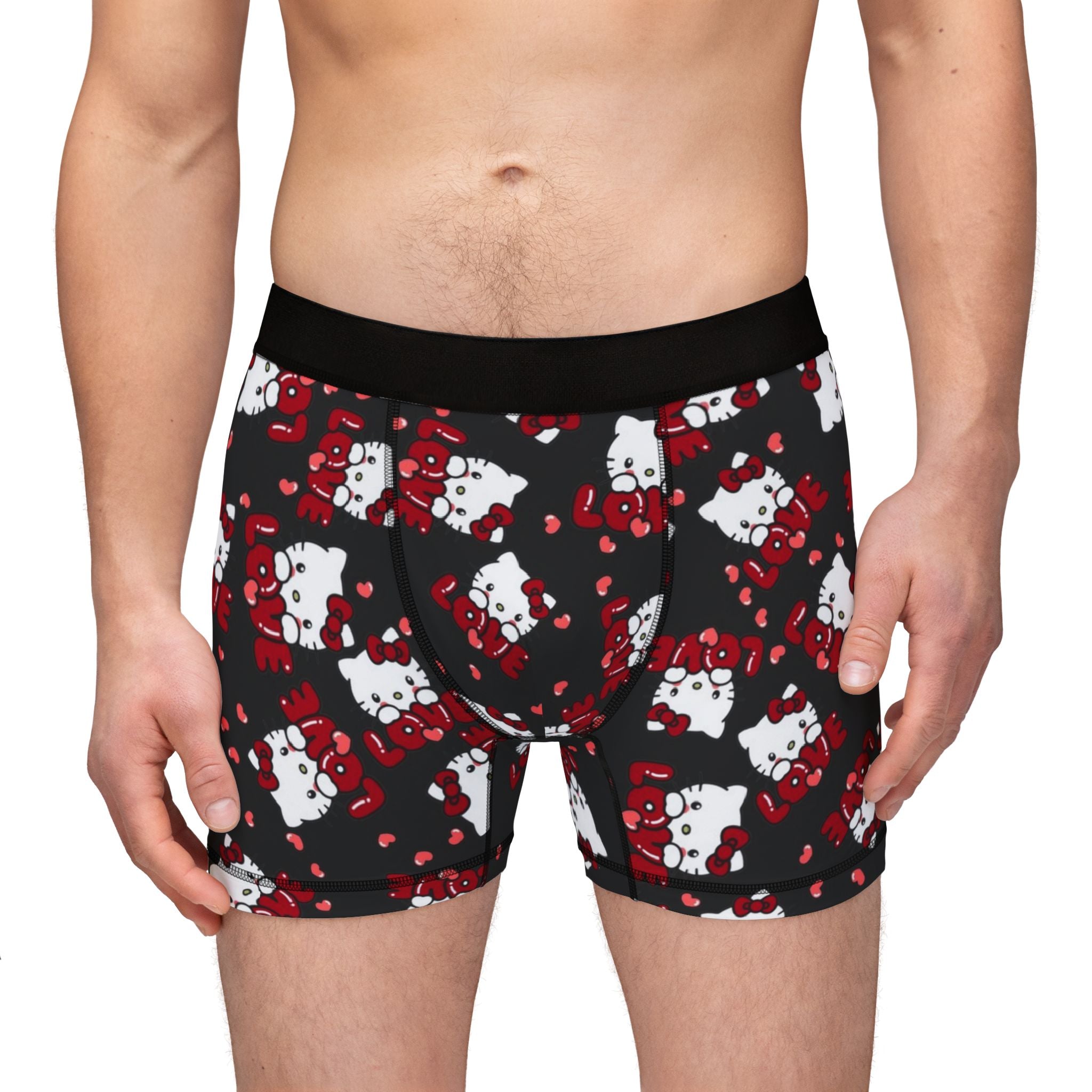 Men's boxers kitty valentine love black