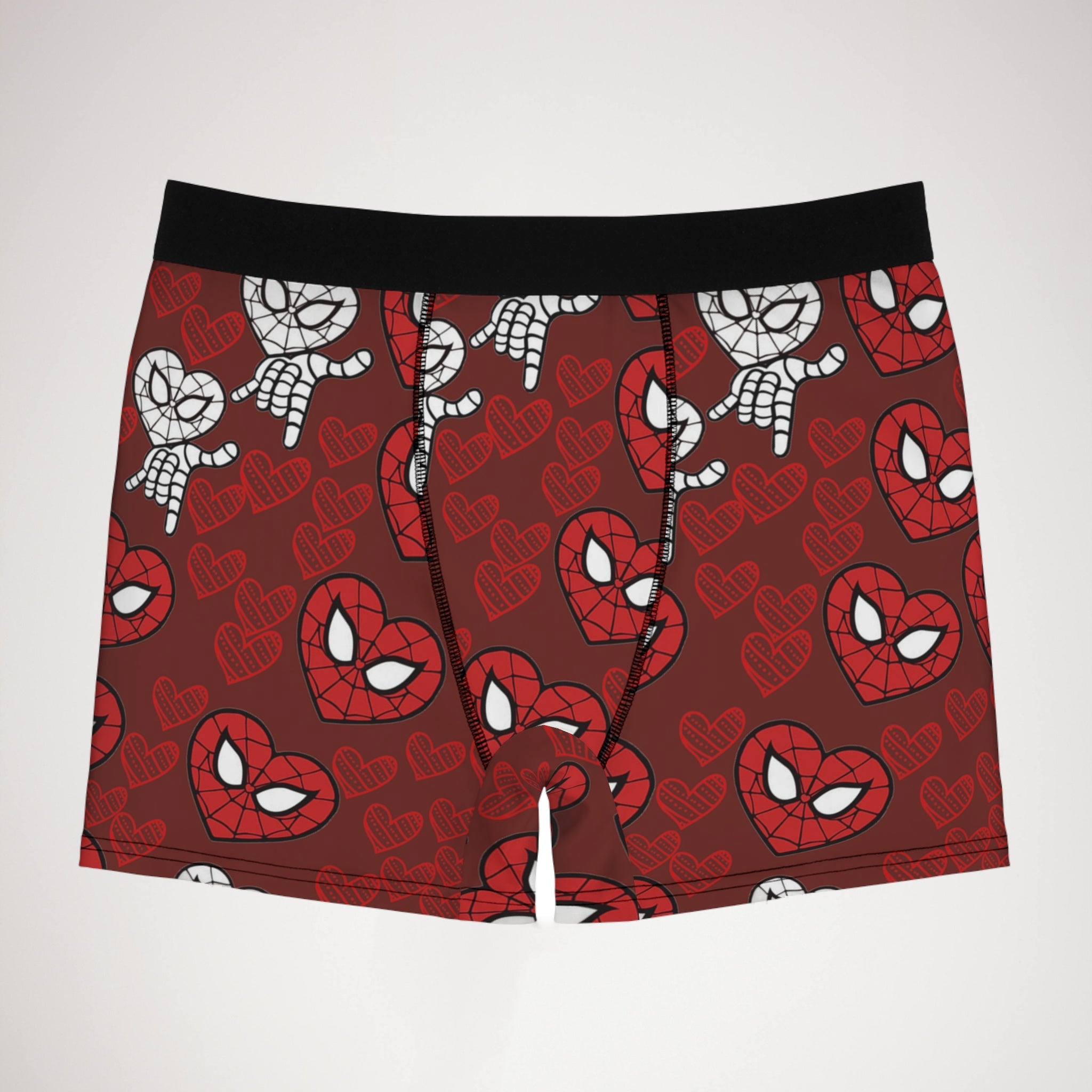 Men's boxer briefs spider heart kiss red