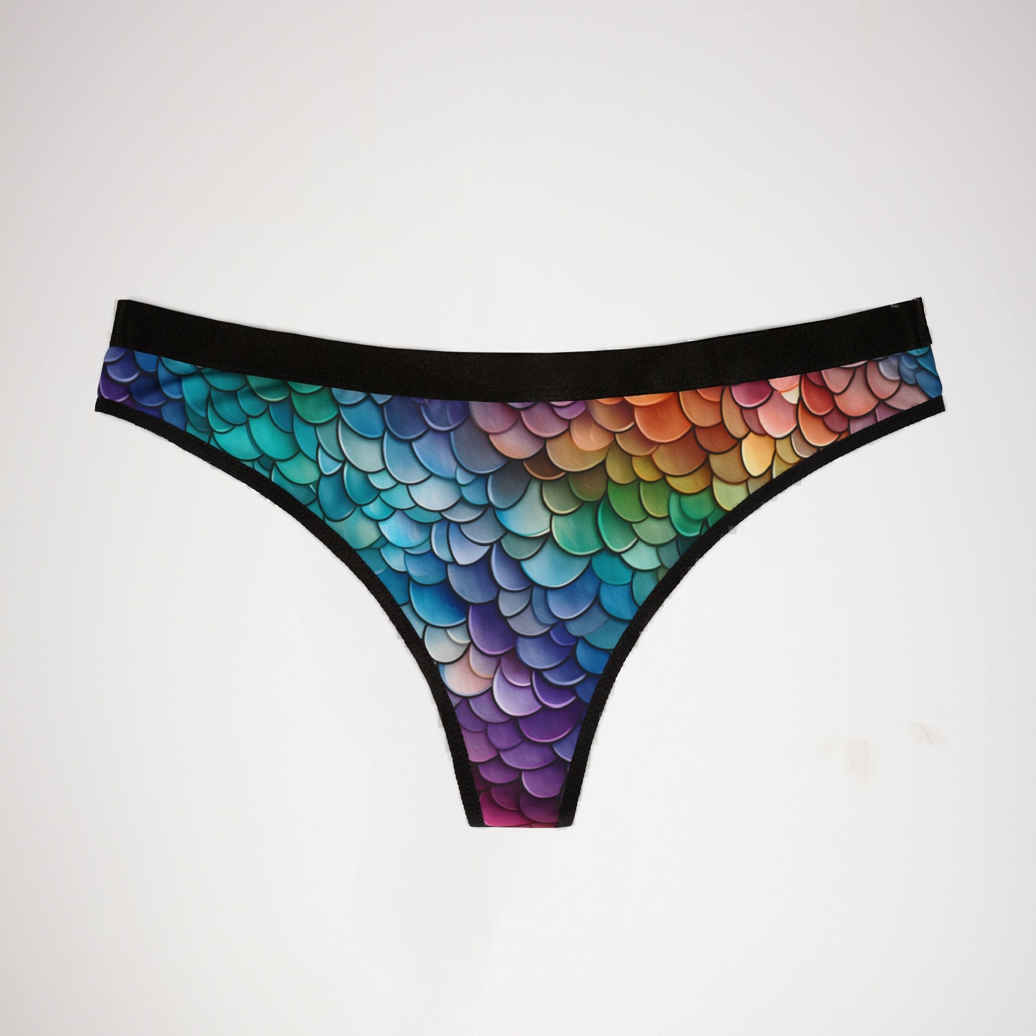 Women's thongs mermaid scales