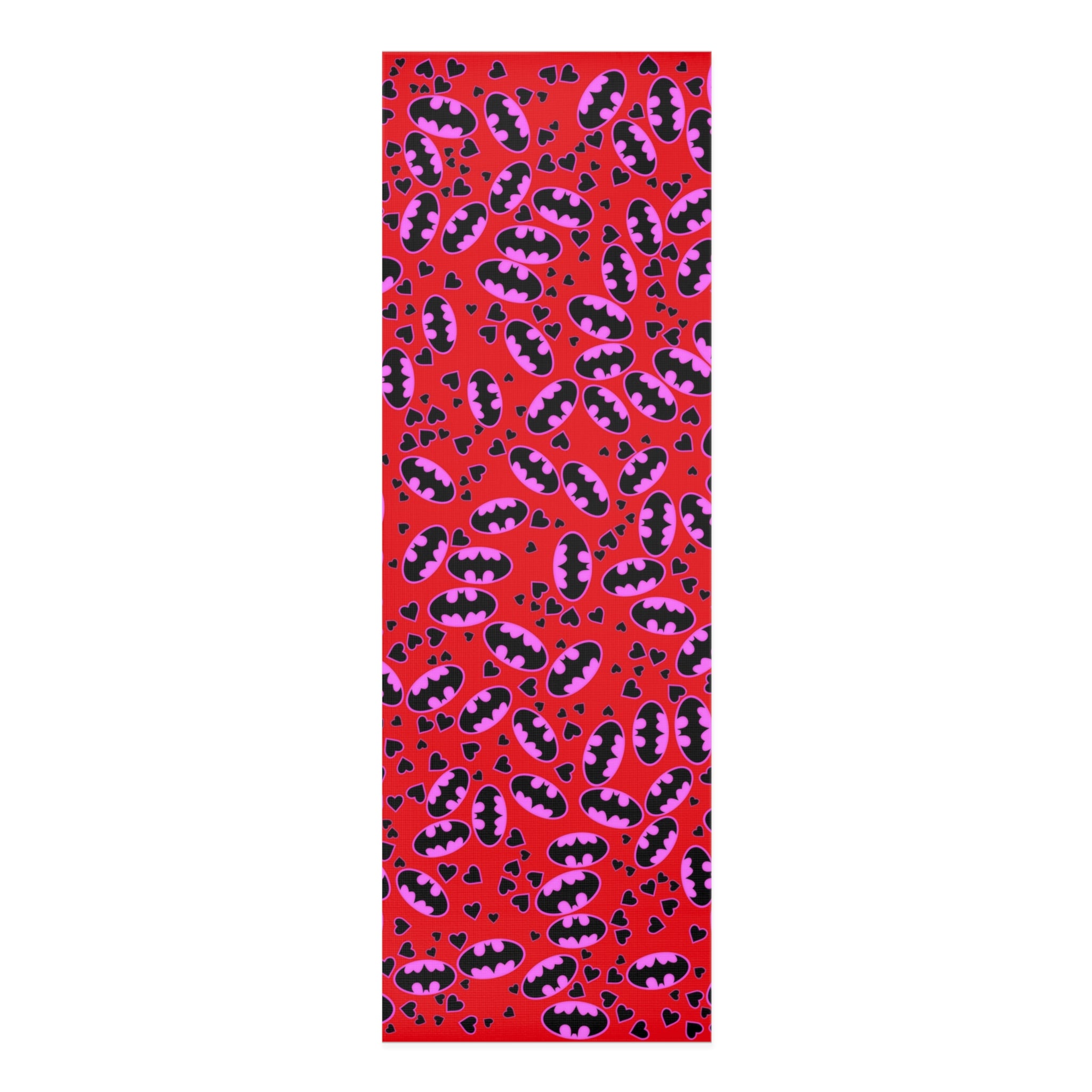 Foam yoga mat batman hearts valentine love red