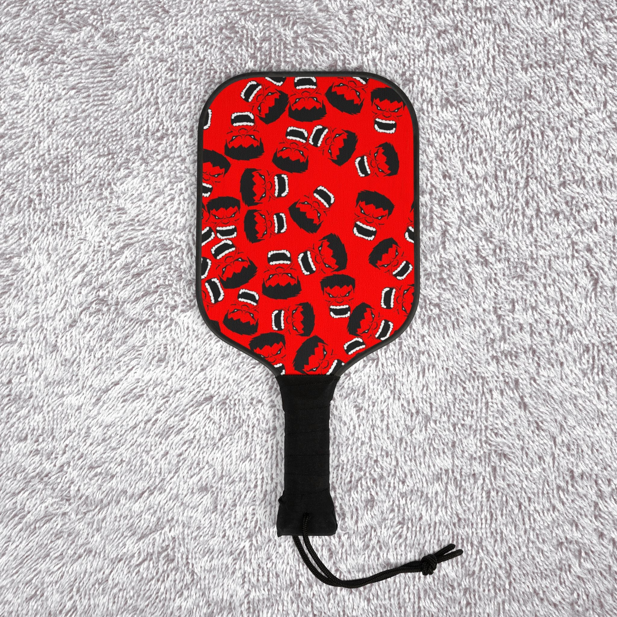 Pickleball kit (2 paddles + 2 balls + transparent bag) hulk face red