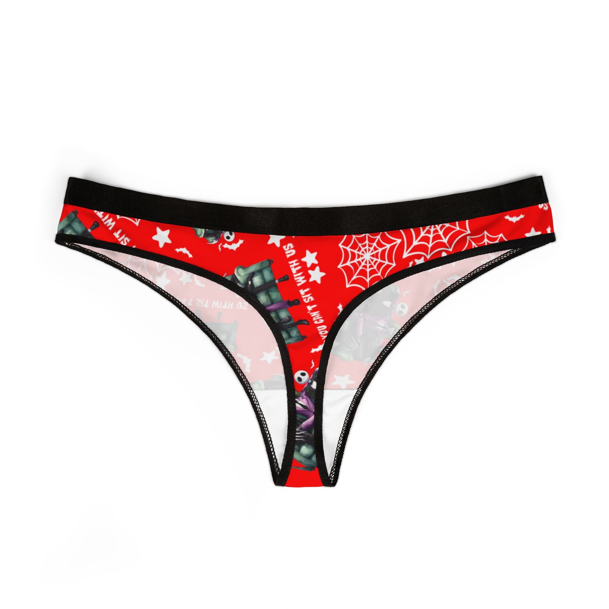 Women's thongs you can't sit with us halloween red