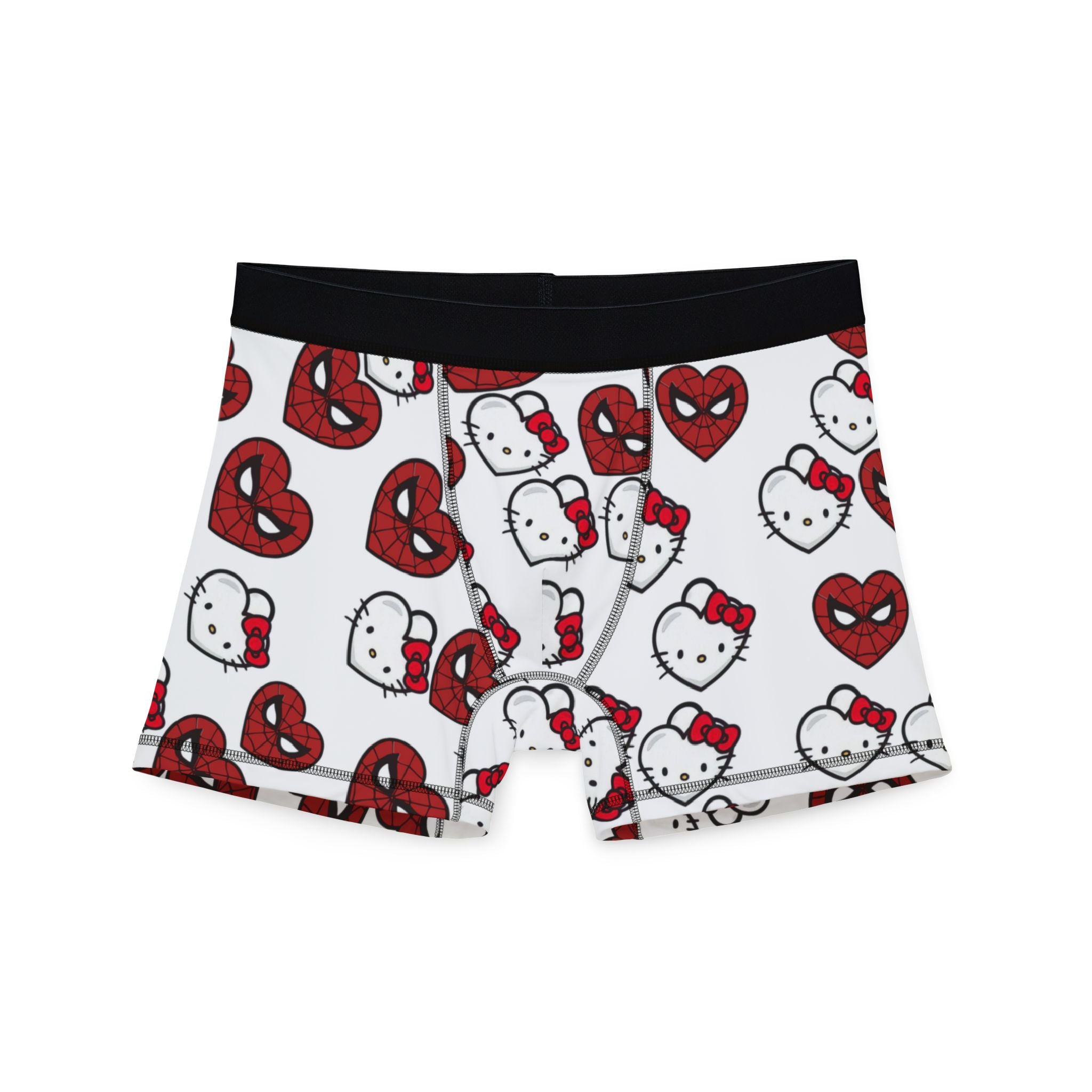 Men's boxers kitty spider heart shape white