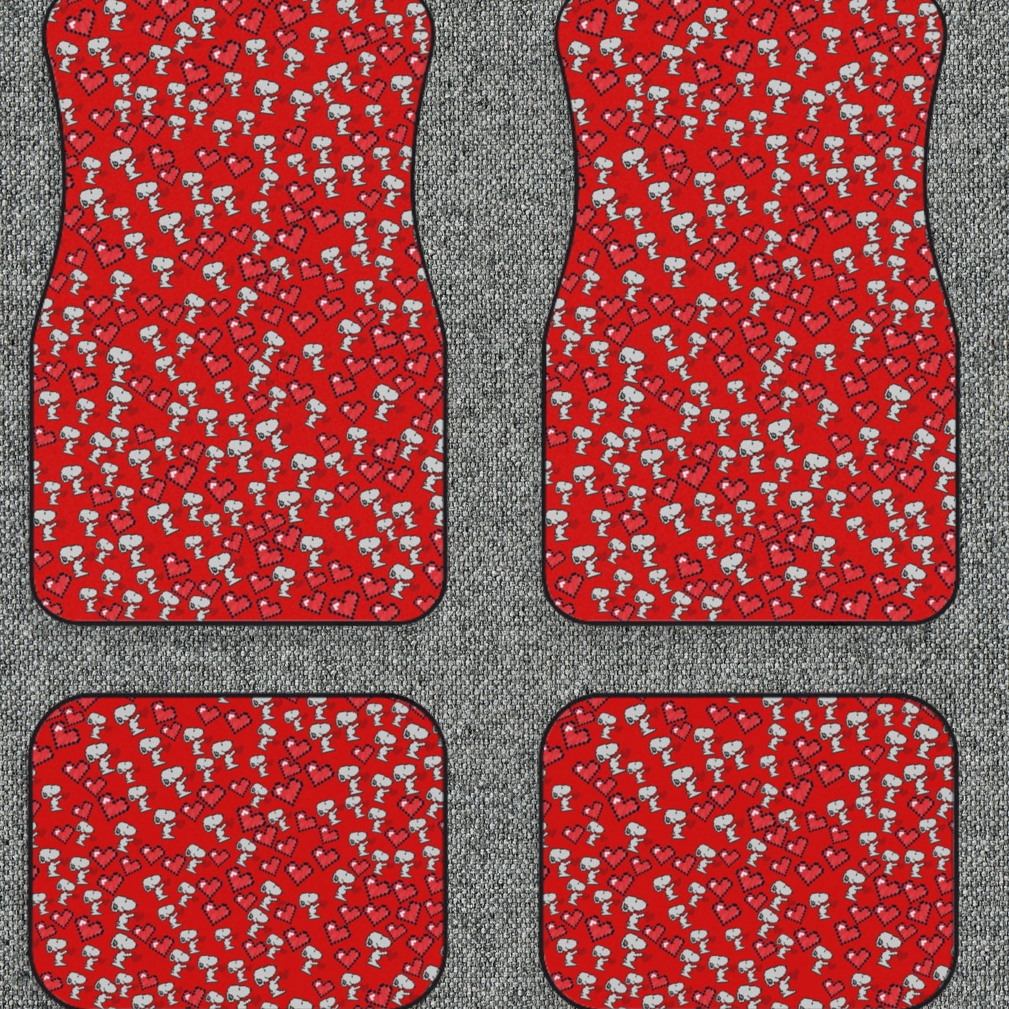 Car Mats snoopy hearts valentine