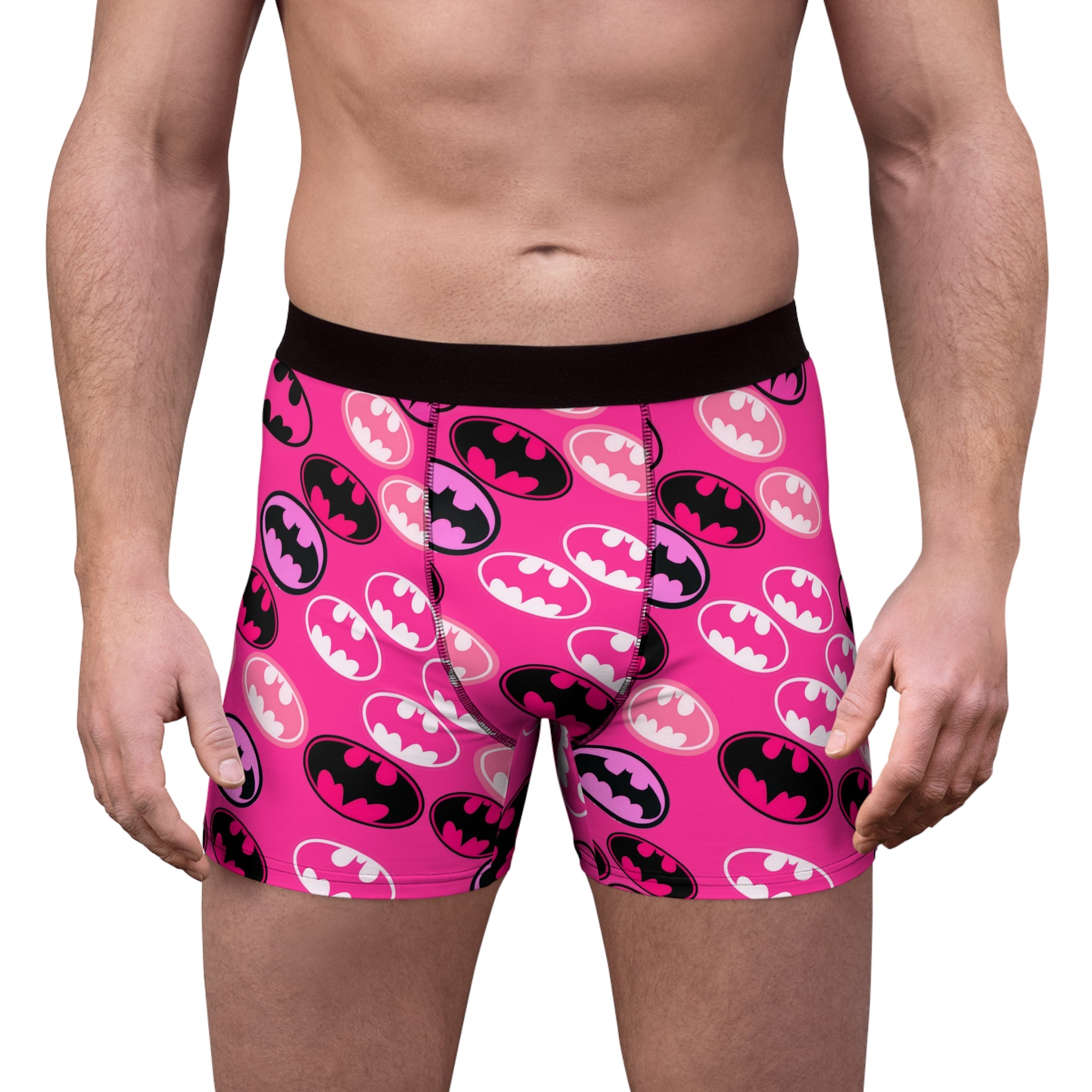 Men's boxer briefs batman rose valentine love pink