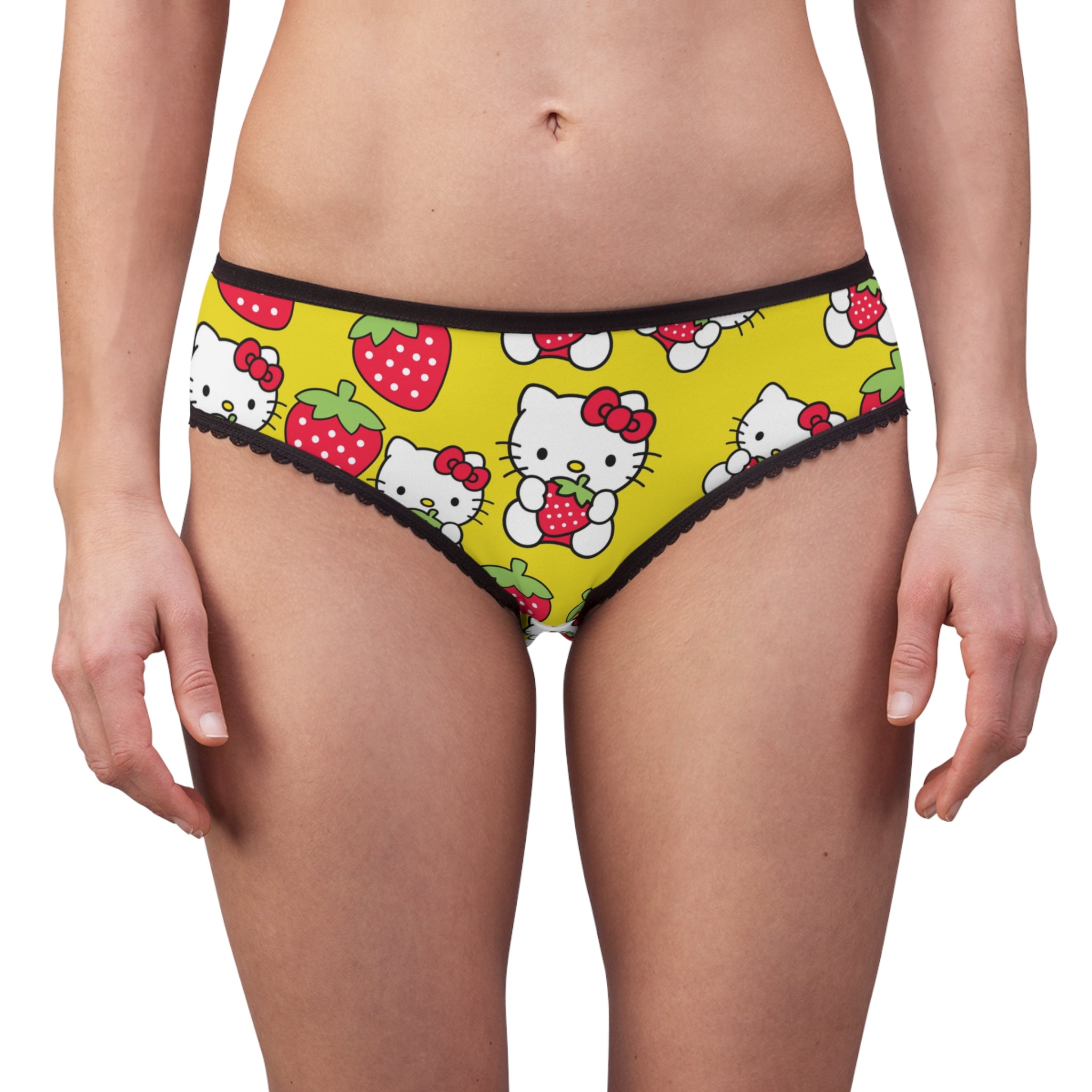 Women's briefs kitty strawberry valentine love yellow