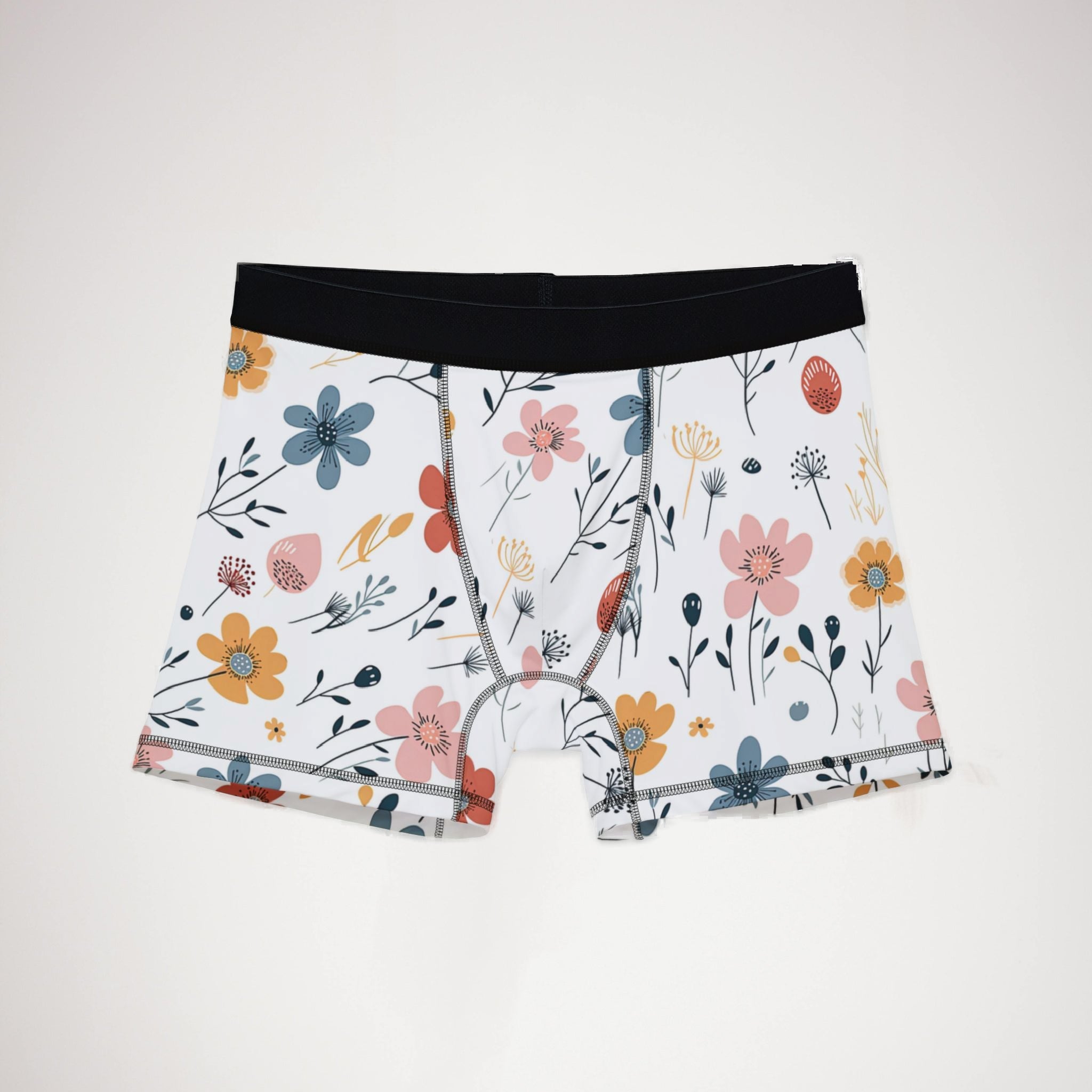 Men's boxers minimal boho flowers