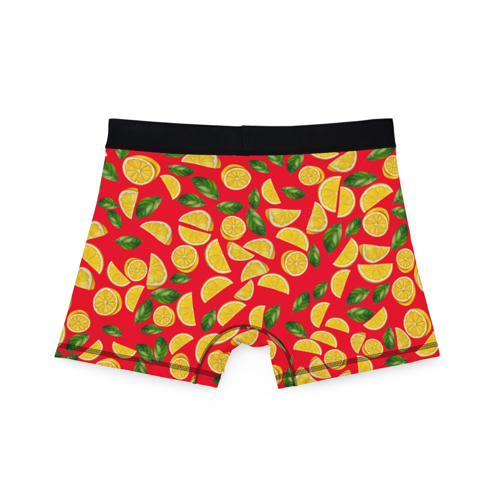 Men's boxers lemon and leaves red