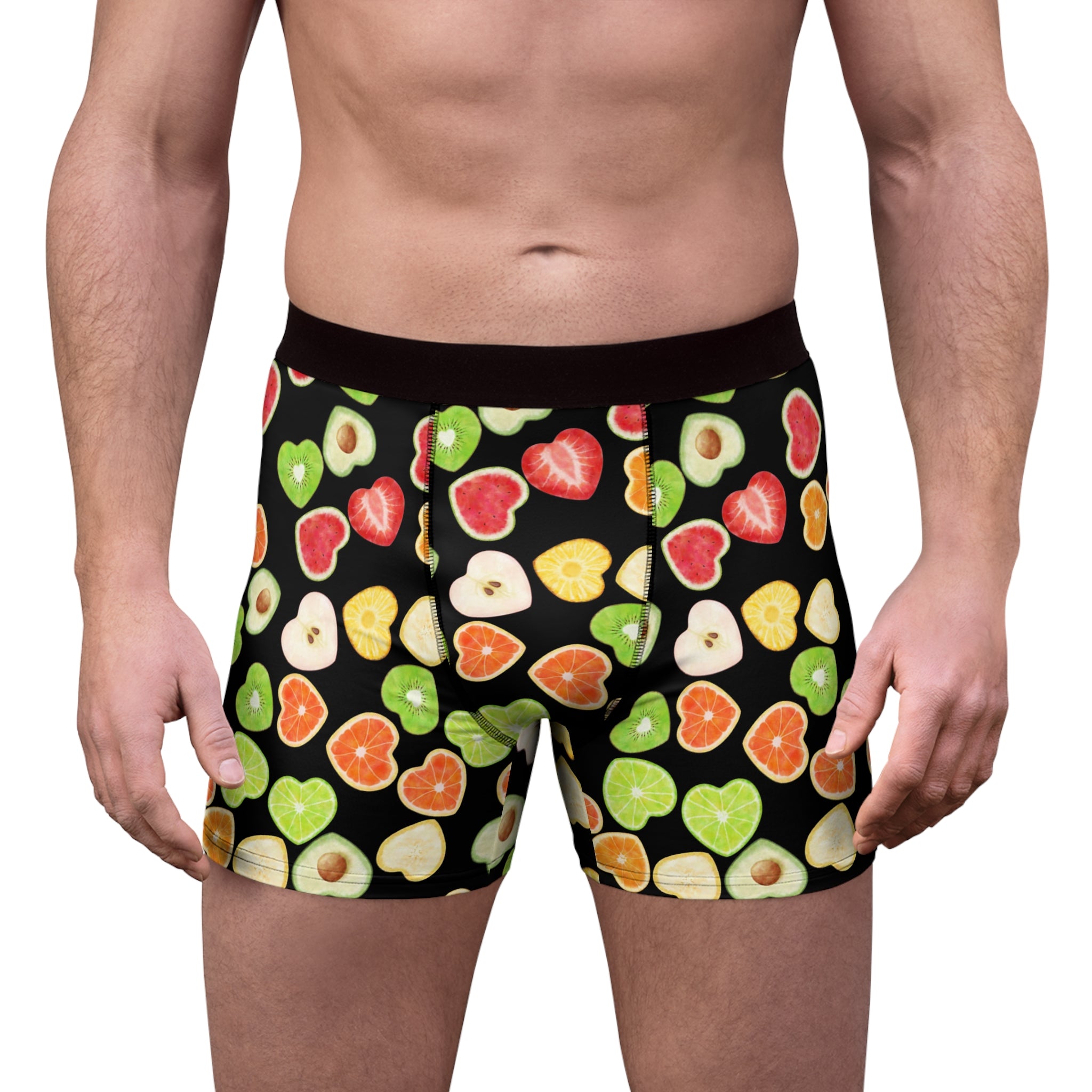 Men's boxer briefs heart fruits black