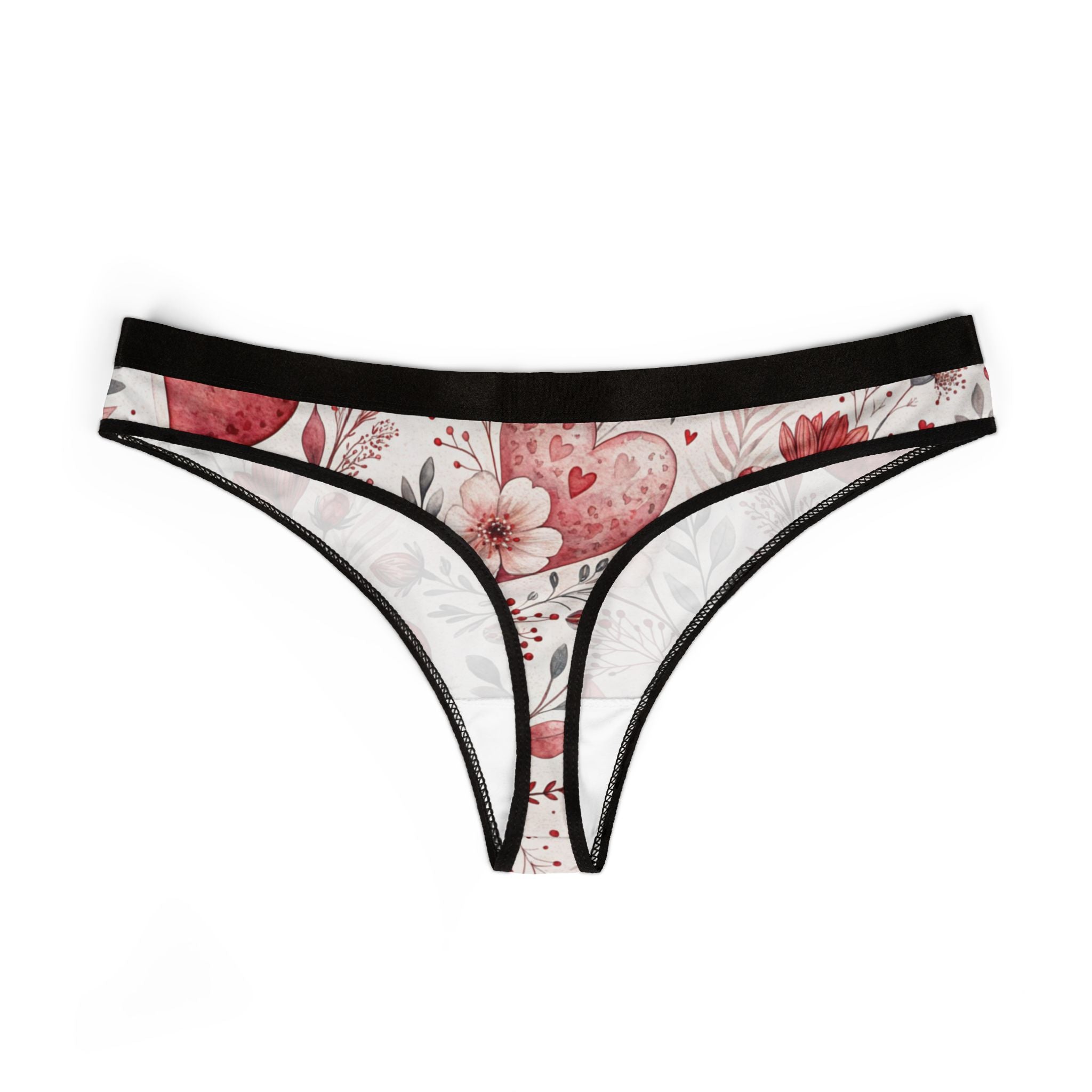 Women's thongs romantic watercolor wedding anniversary