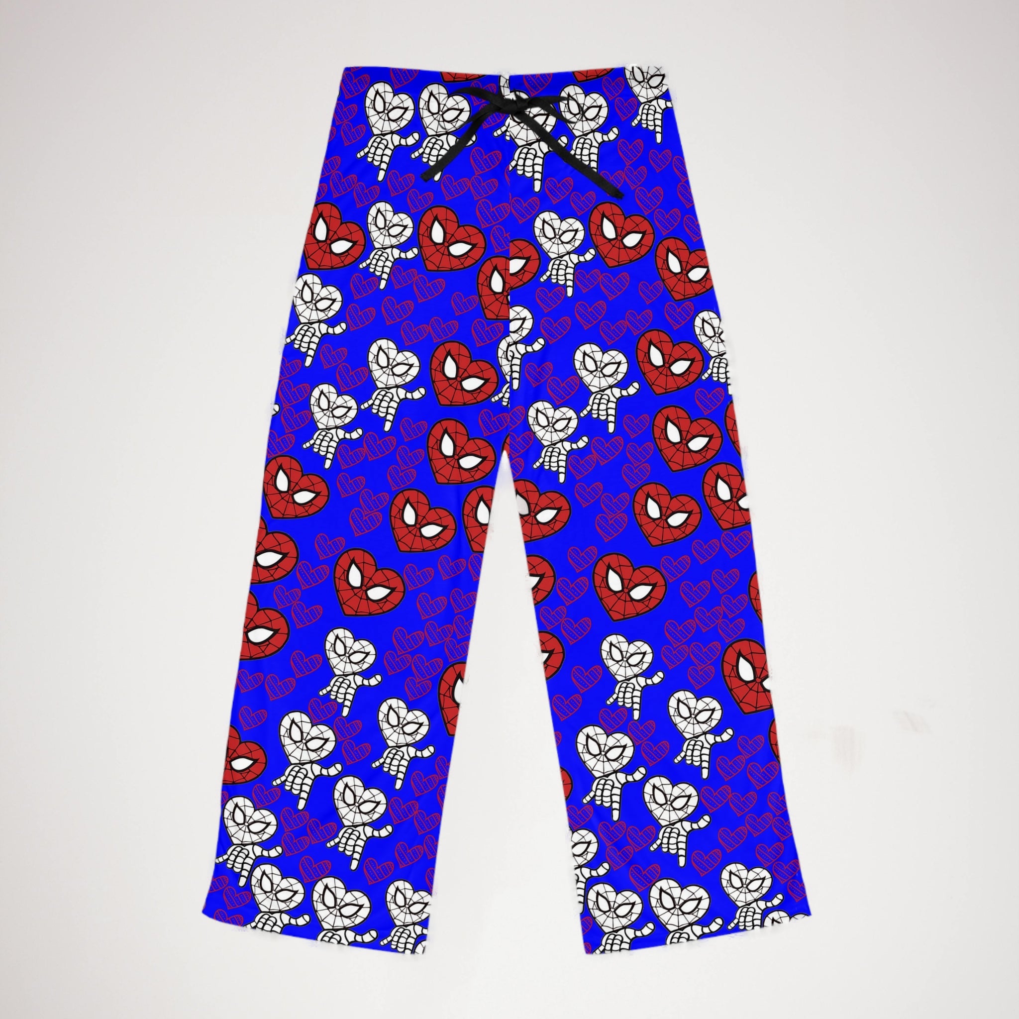 Women's pajama pants spider heart blue