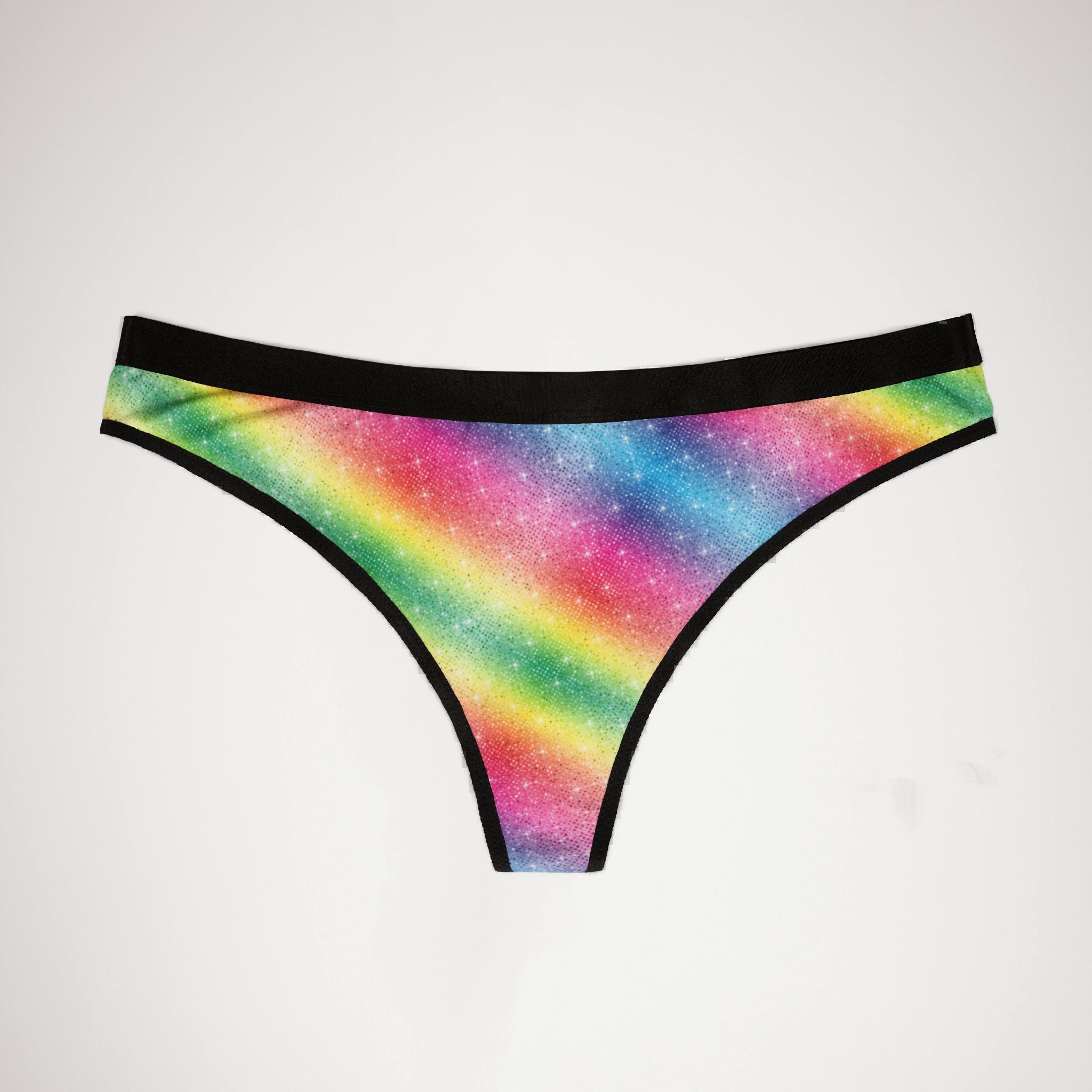 Women's thongs rainbow glitter