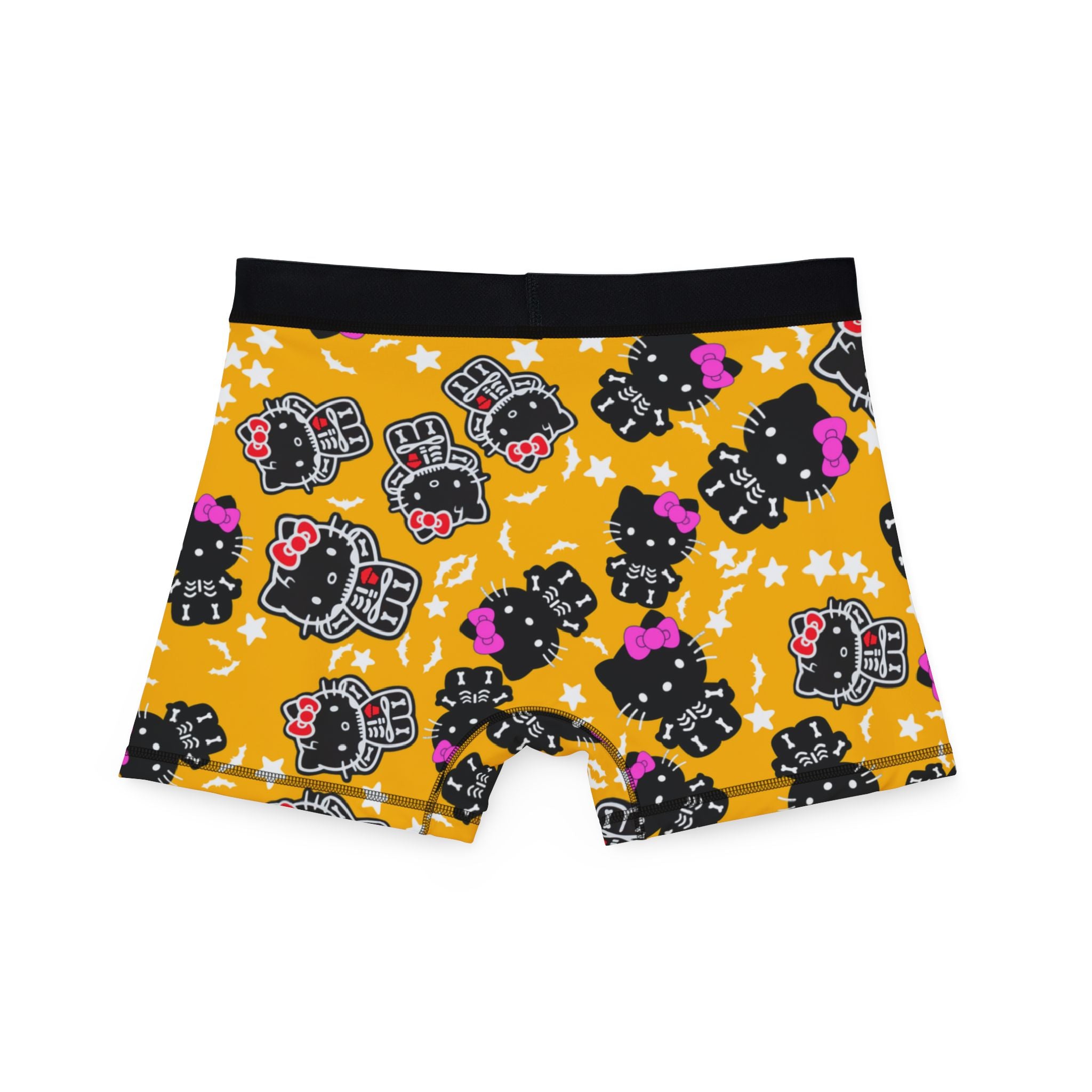 Men's boxers kitty halloween bones yellow