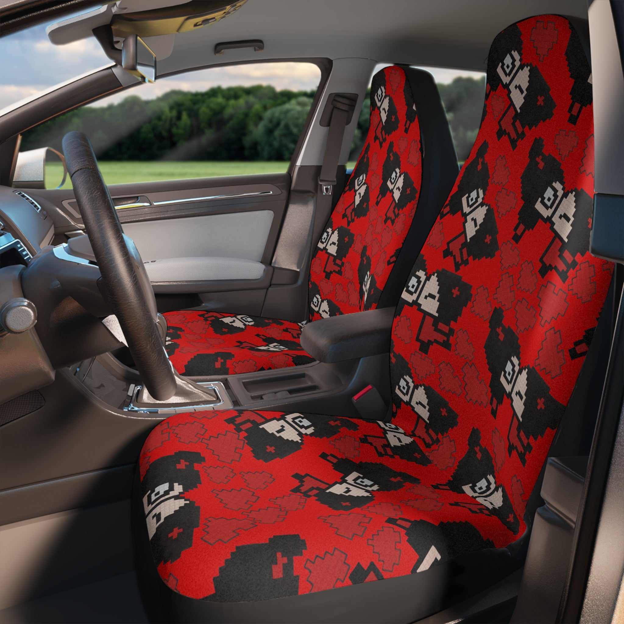 Auto Car Chair Seat Covers pixel pucca kiss heart