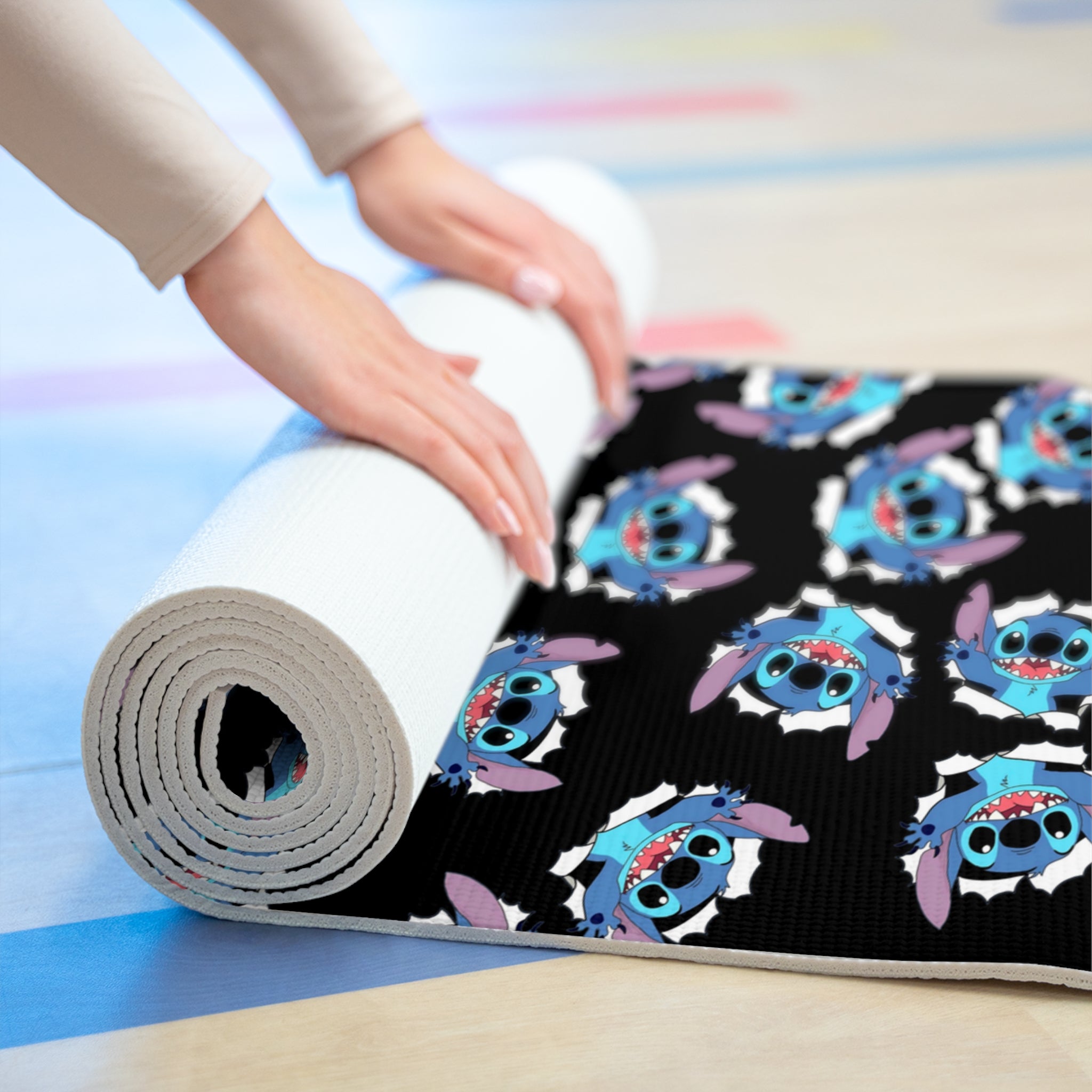 Foam yoga mat stitch black