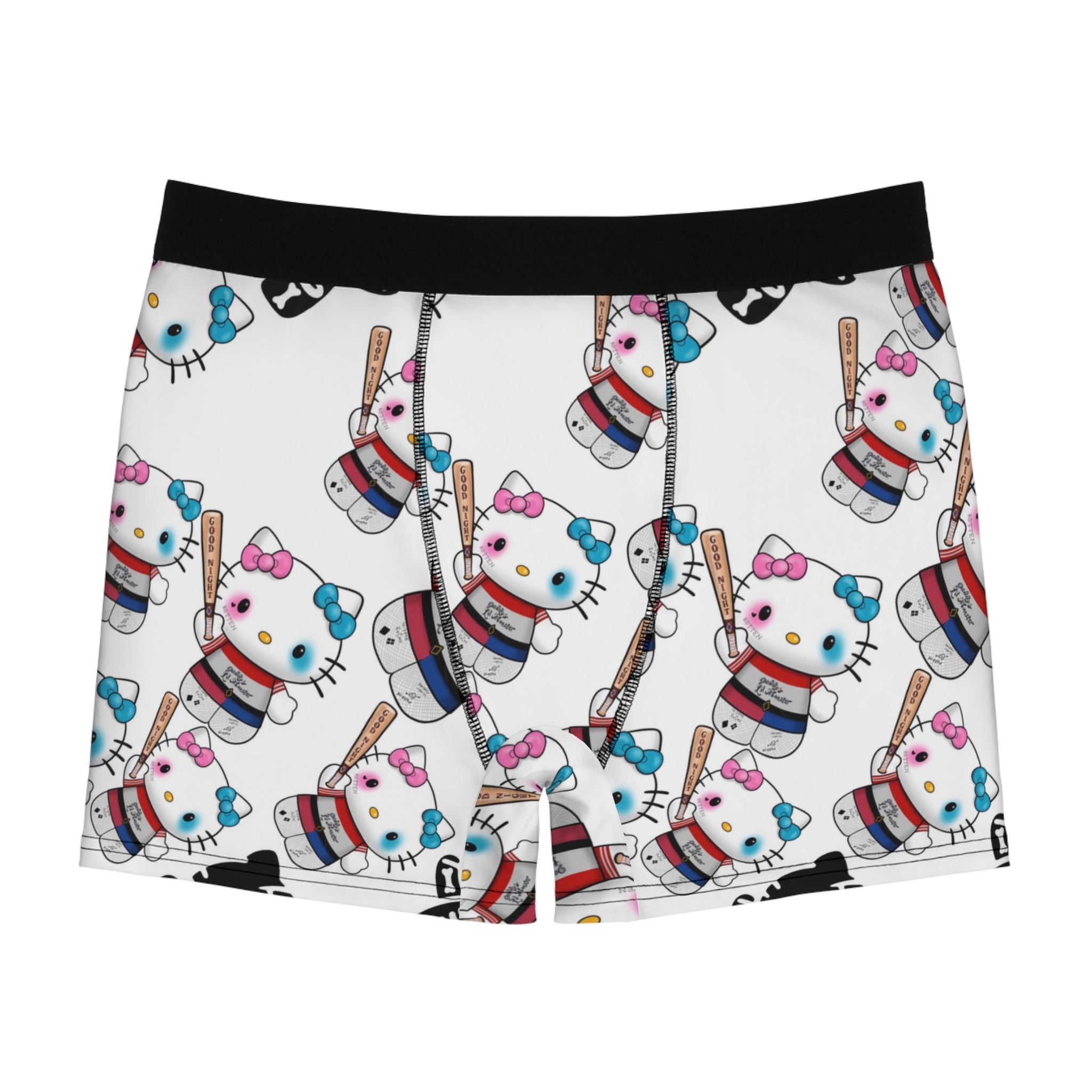 Men's boxer briefs kitty monster Halloween bone white