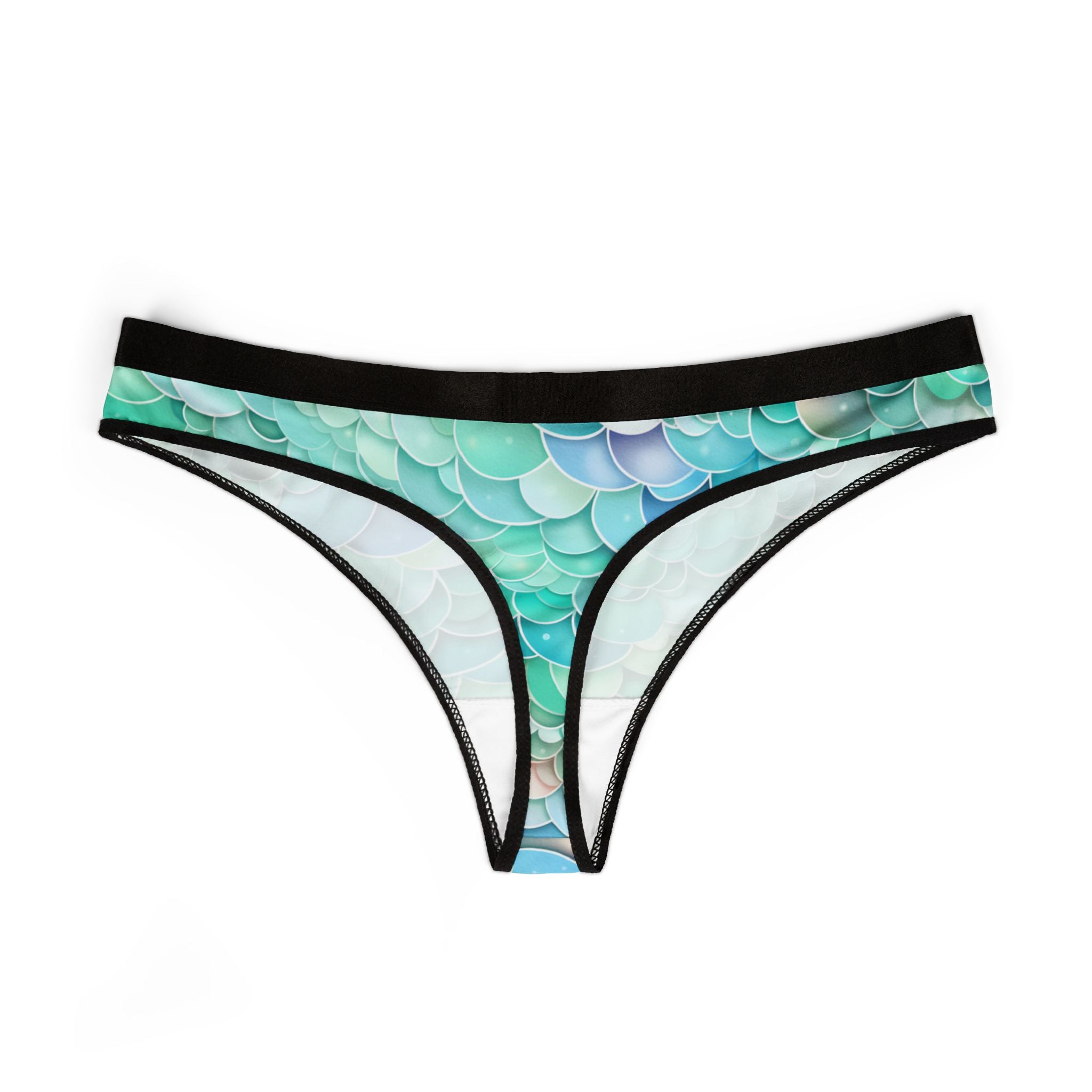 Women's thongs mermaid scales
