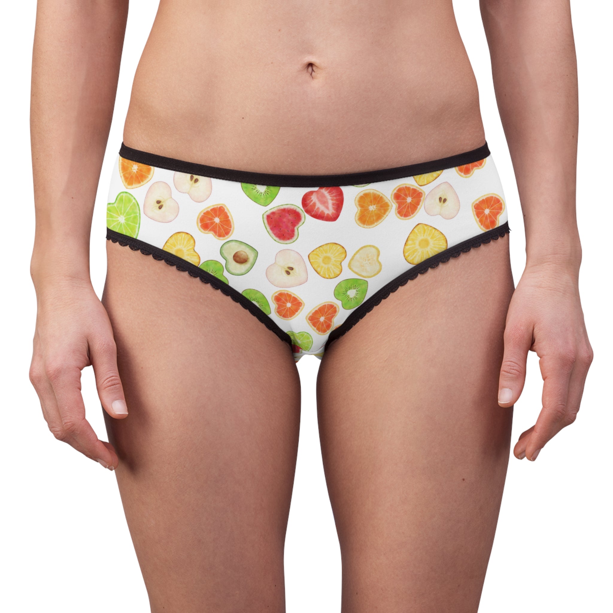 Women's briefs heart fruits white