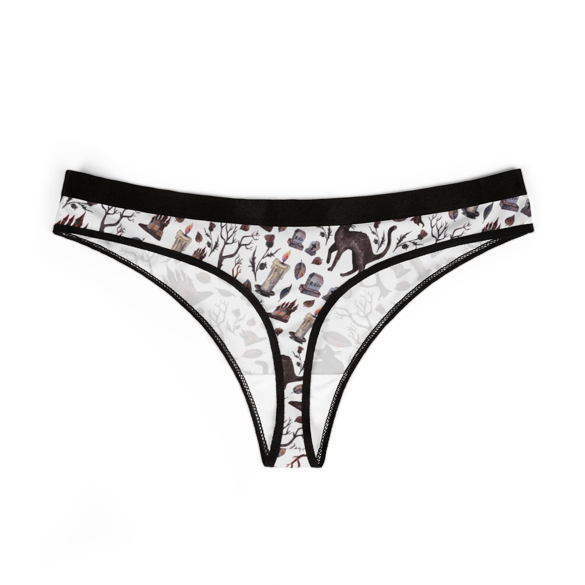 Women's thongs watercolor halloween