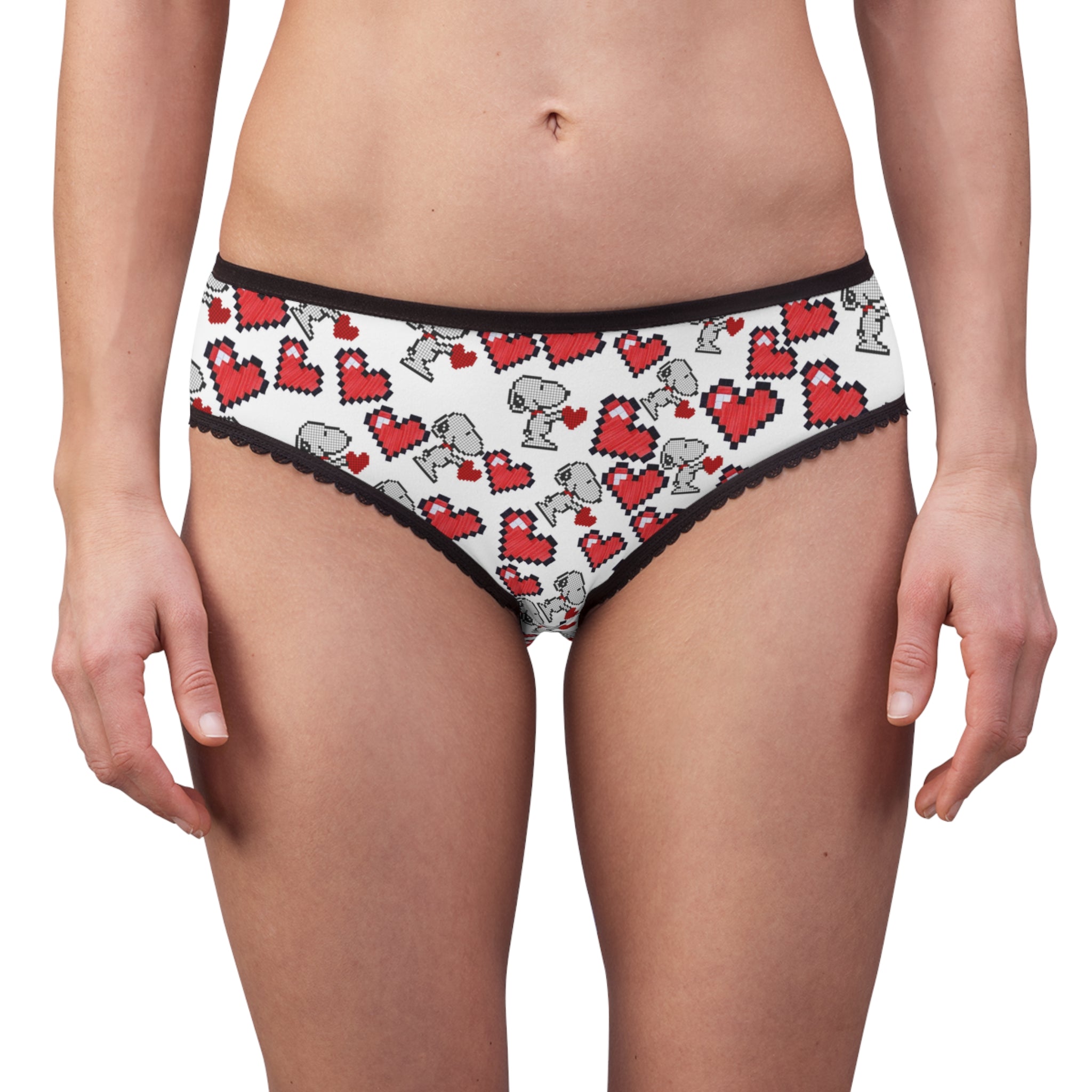 Women's briefs snoopy hearts valentine white