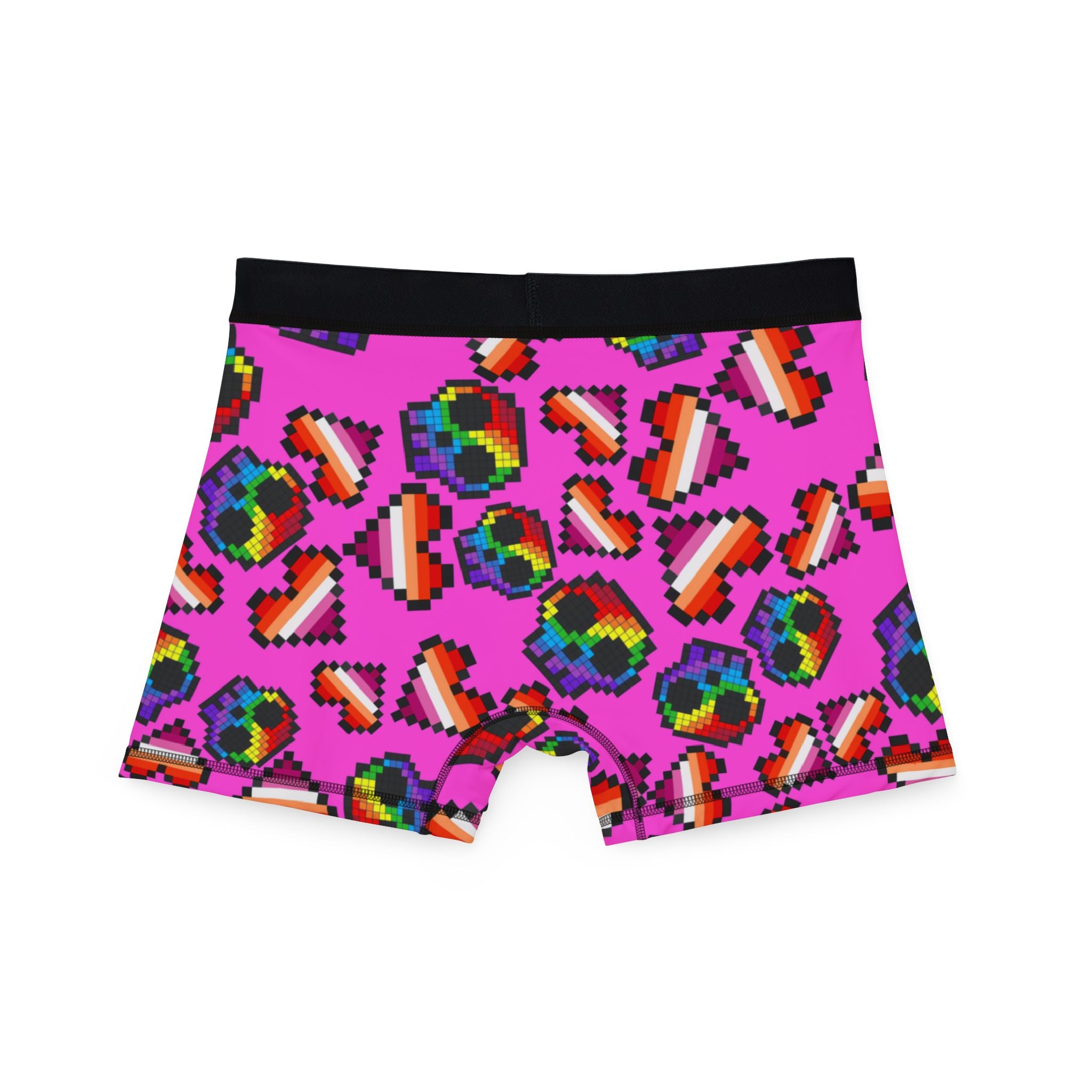 Men's boxers lgbt pride skull heart Halloween pink