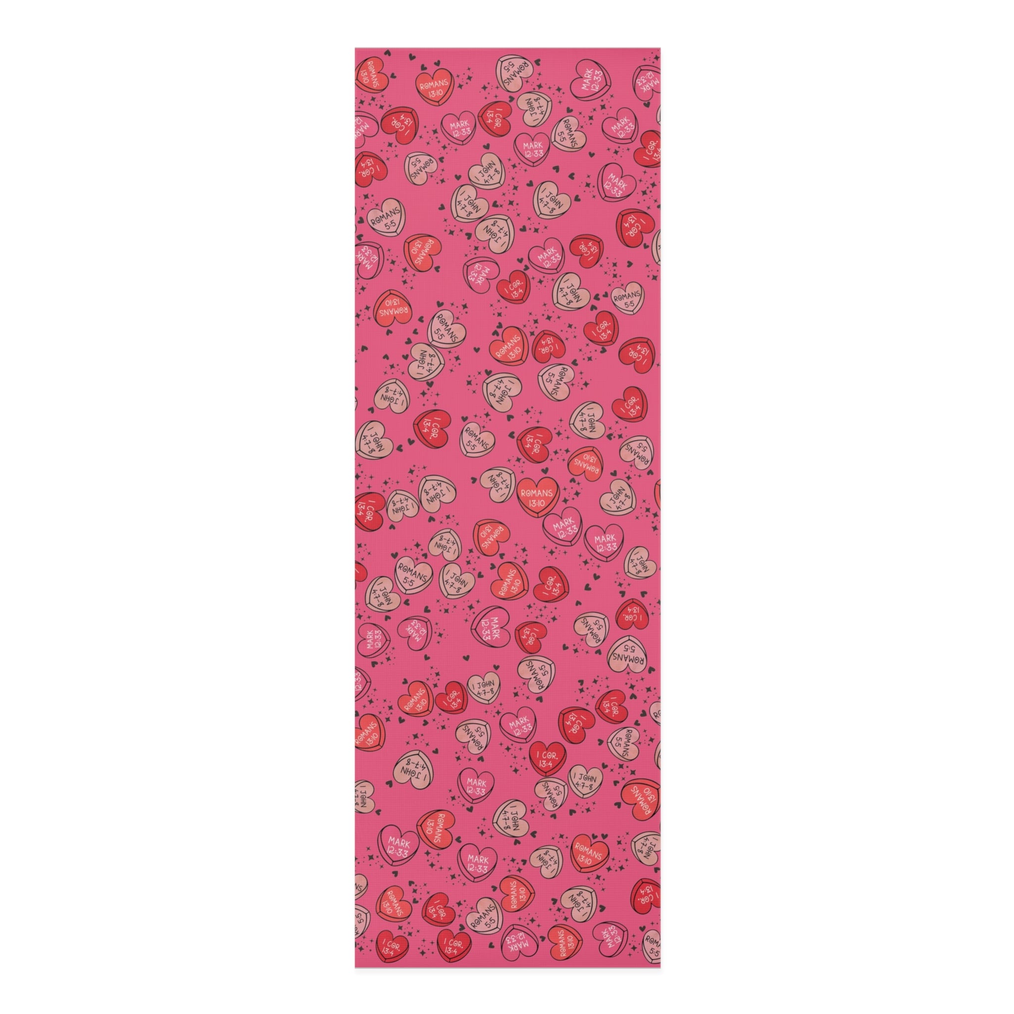 Foam yoga mat christian valentine sweet hearts pink