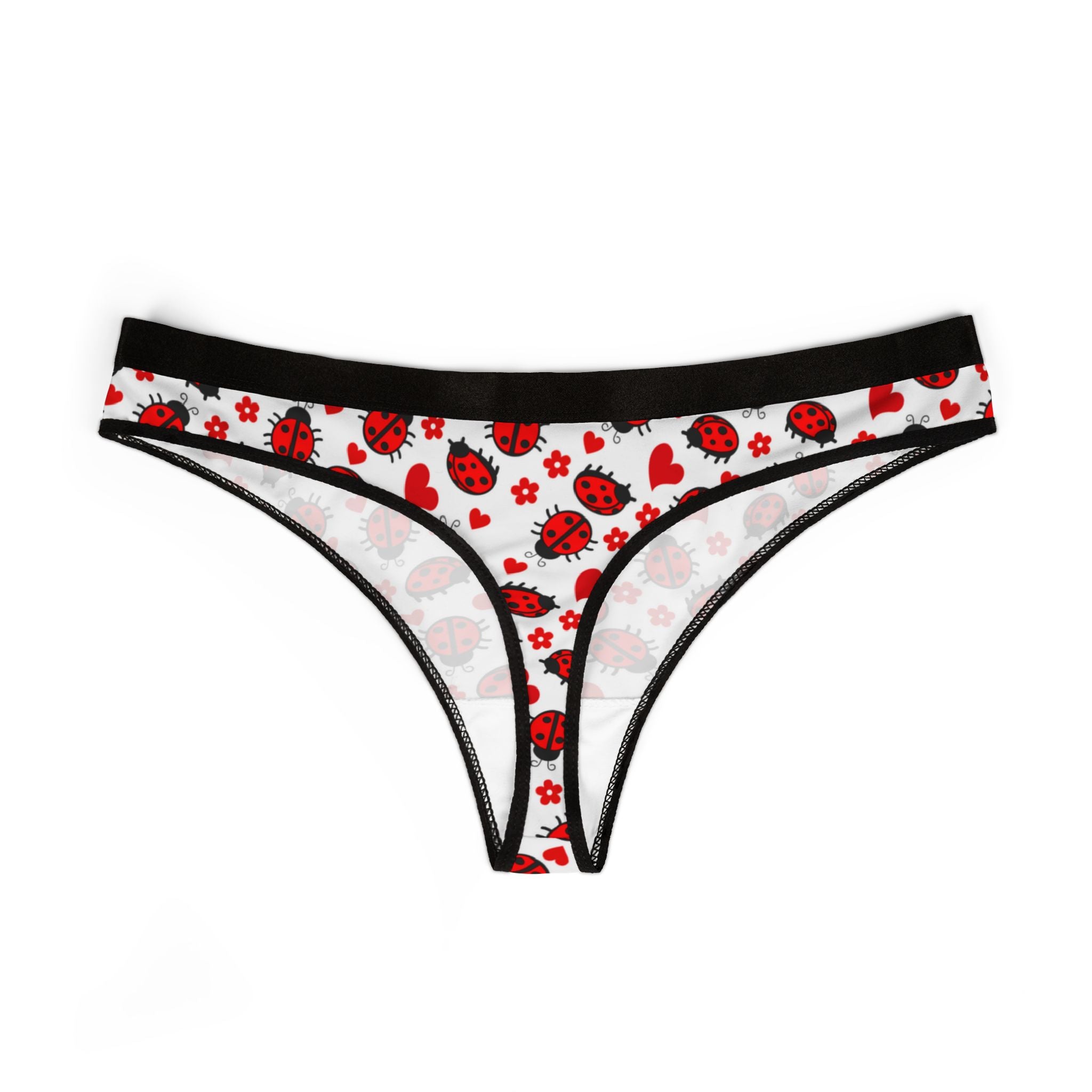 Women's thongs ladybug seamless