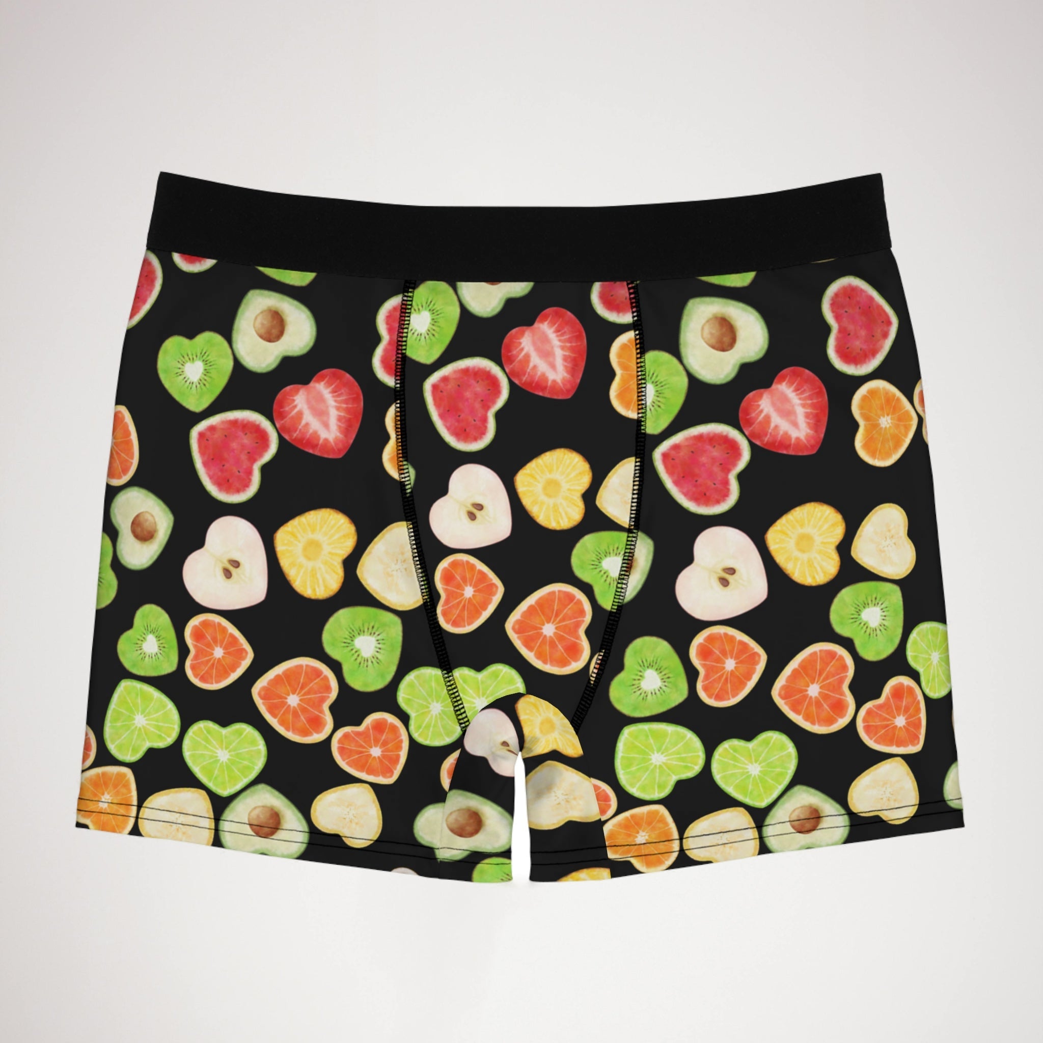 Men's boxer briefs heart fruits black