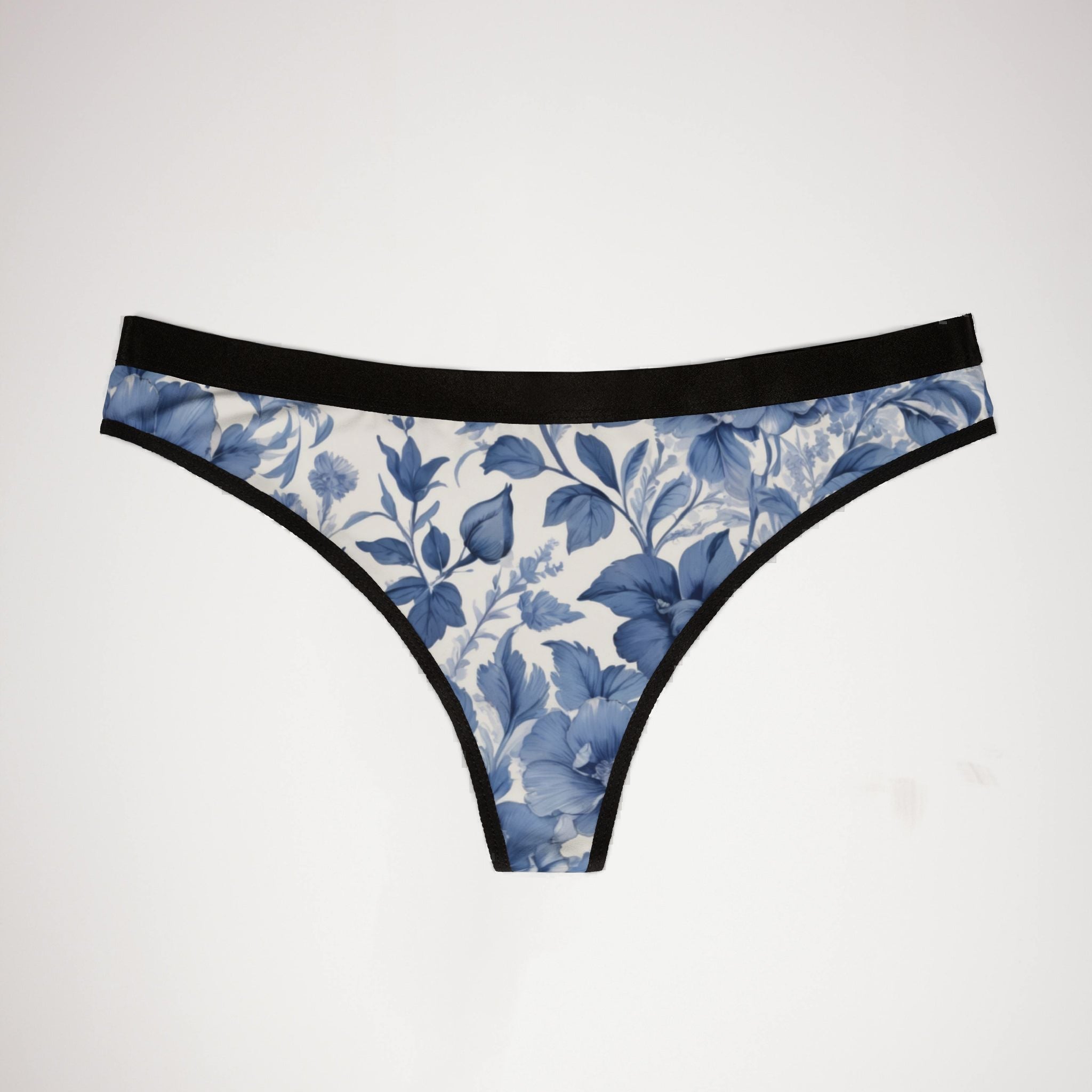 Women's thongs blue french toile
