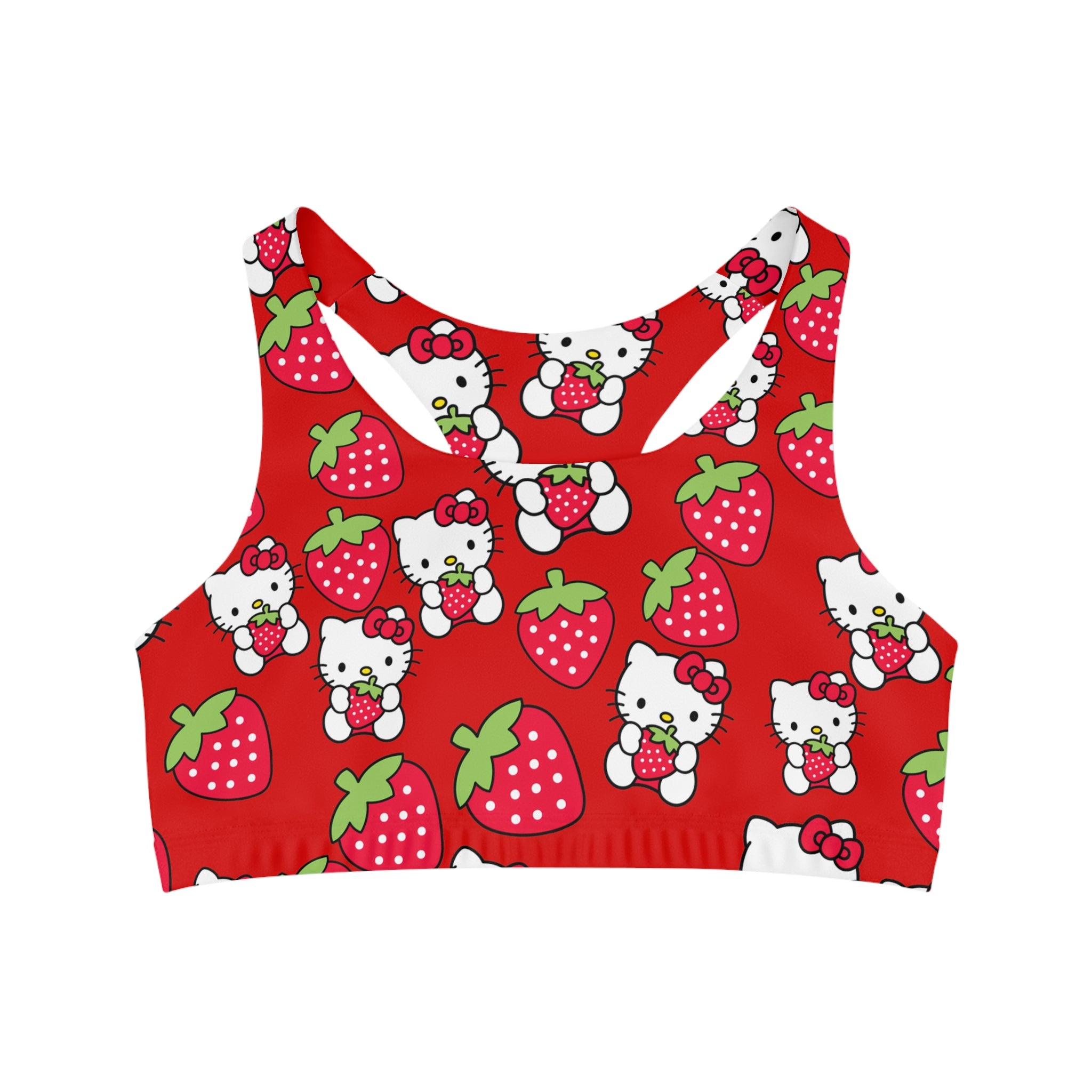 Sports bra kitty strawberry valentine love red