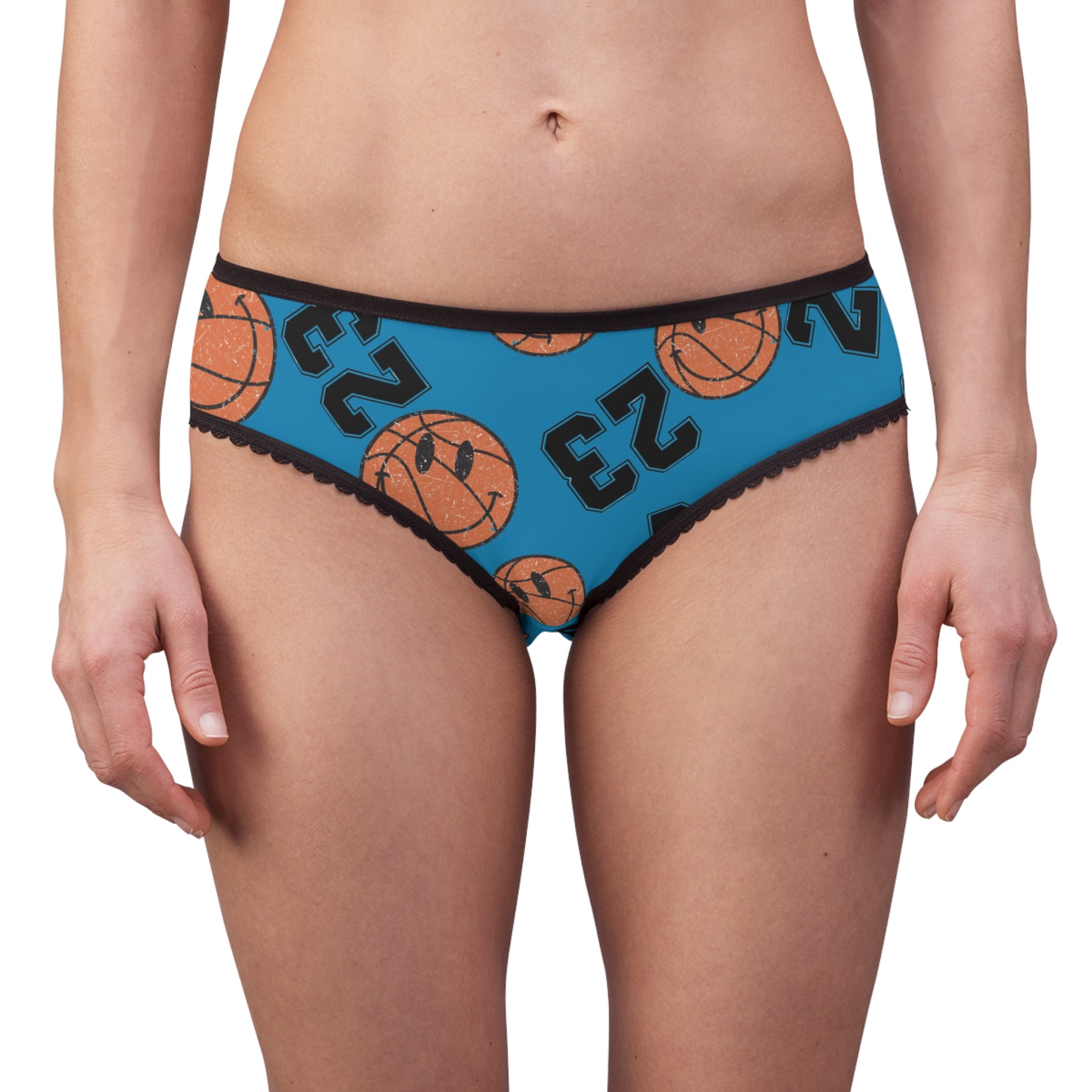 Women's briefs number   basketball cyan