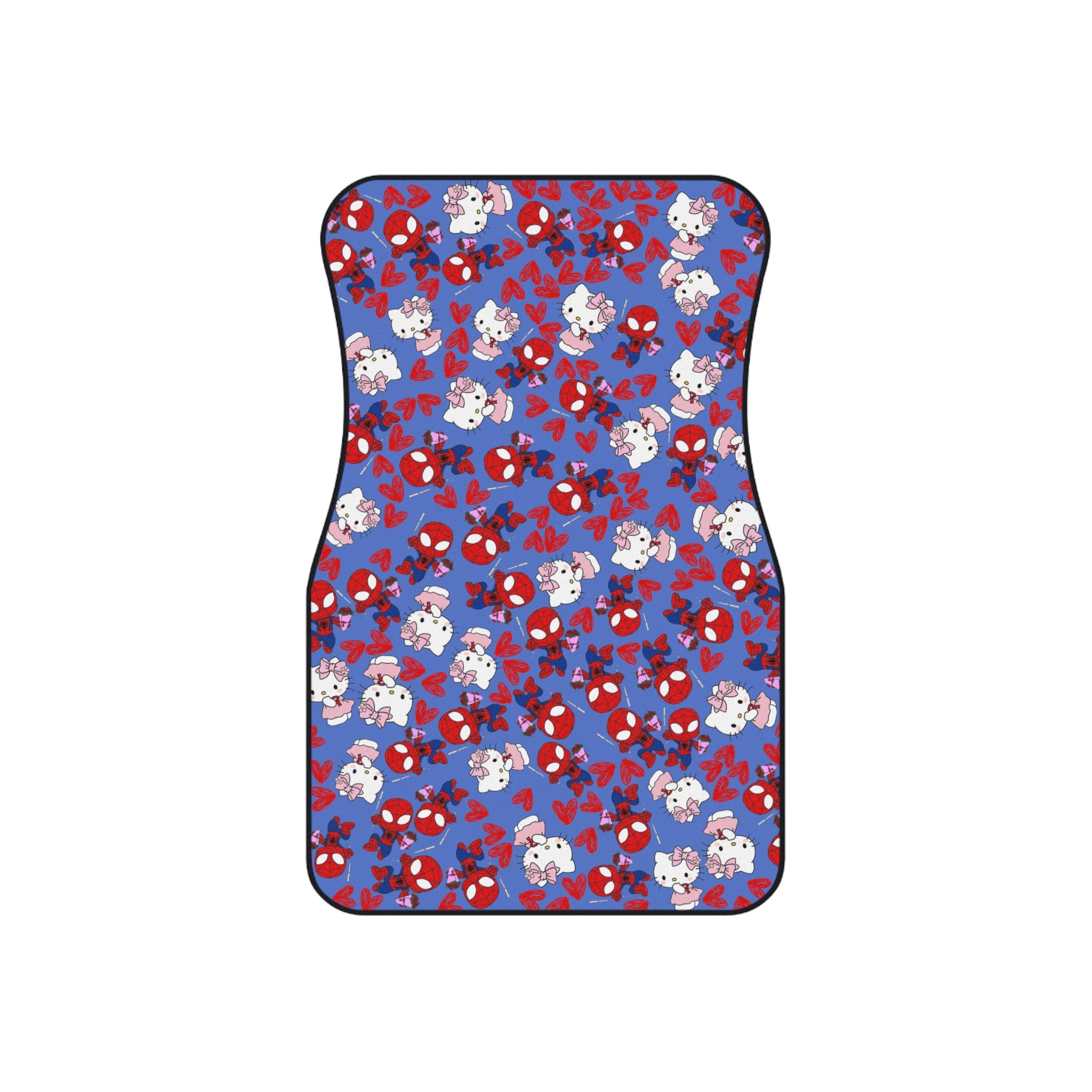 Car mats (set of 4) spider kitty flower cyan