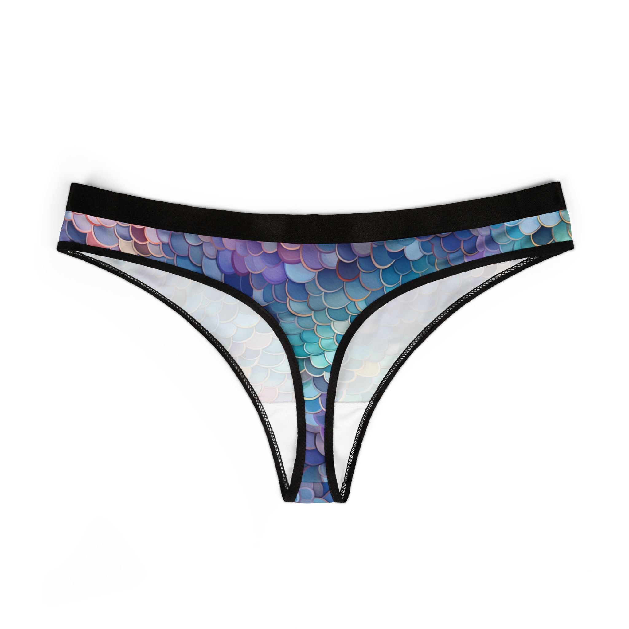 Women's thongs mermaid scales