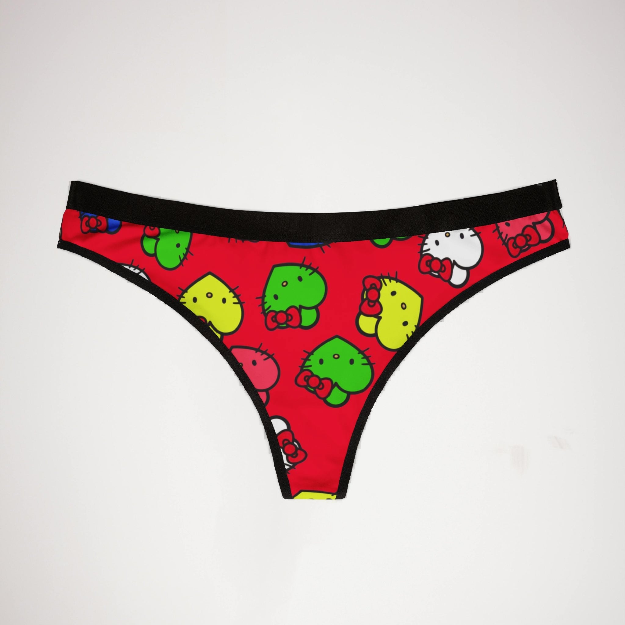 Women's thongs kitty hearts multi colors red