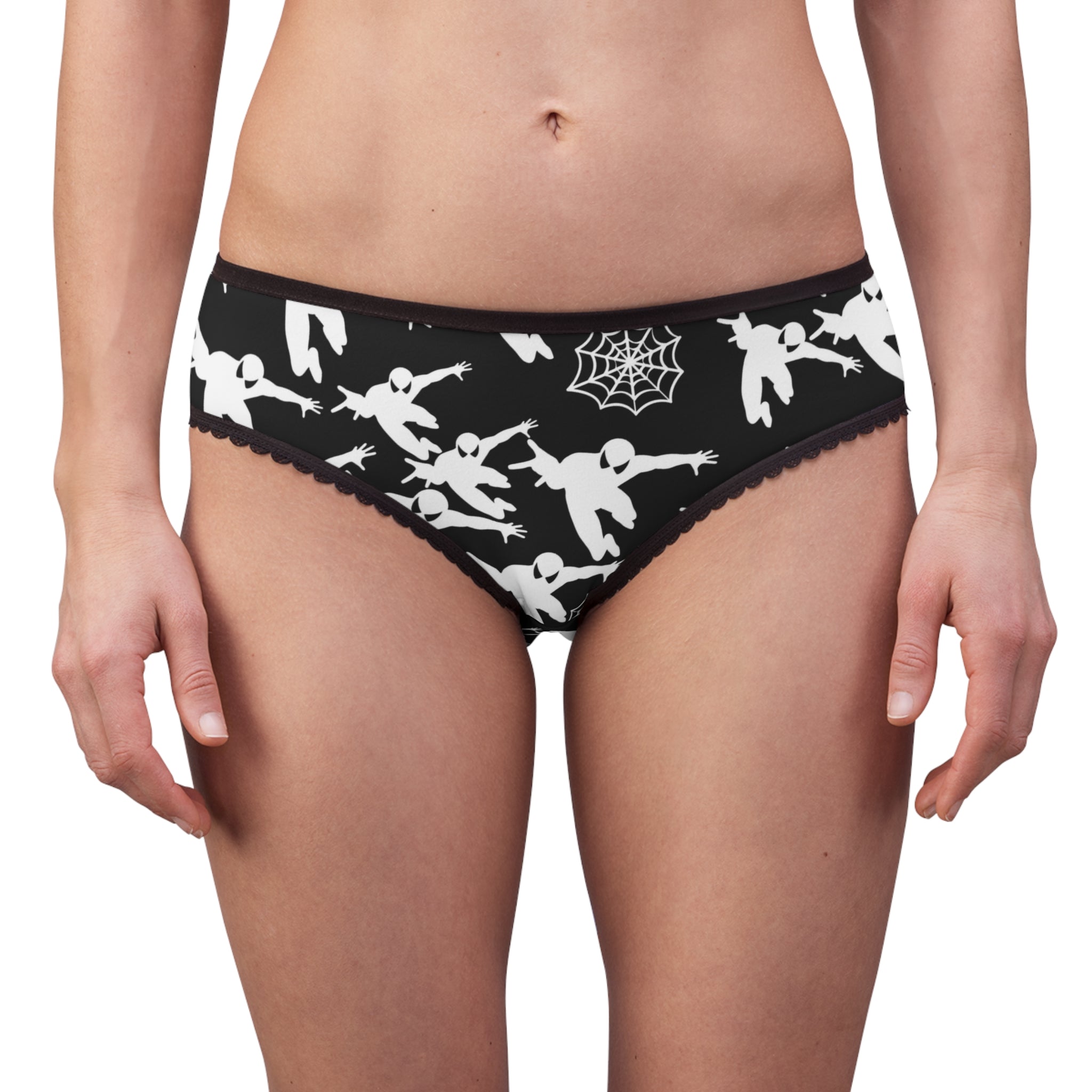 Women's briefs spiderman web plain black