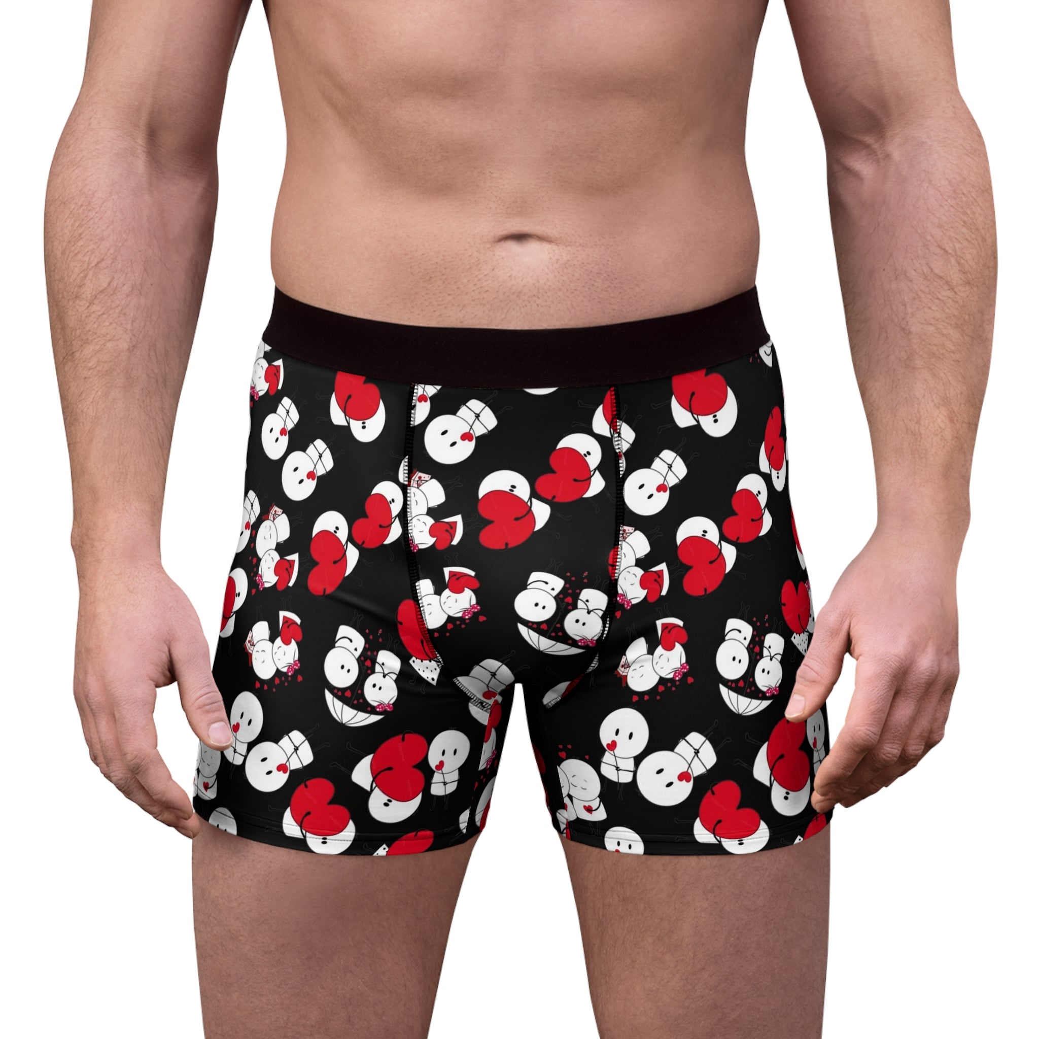 Men's boxer briefs cute valentine love black